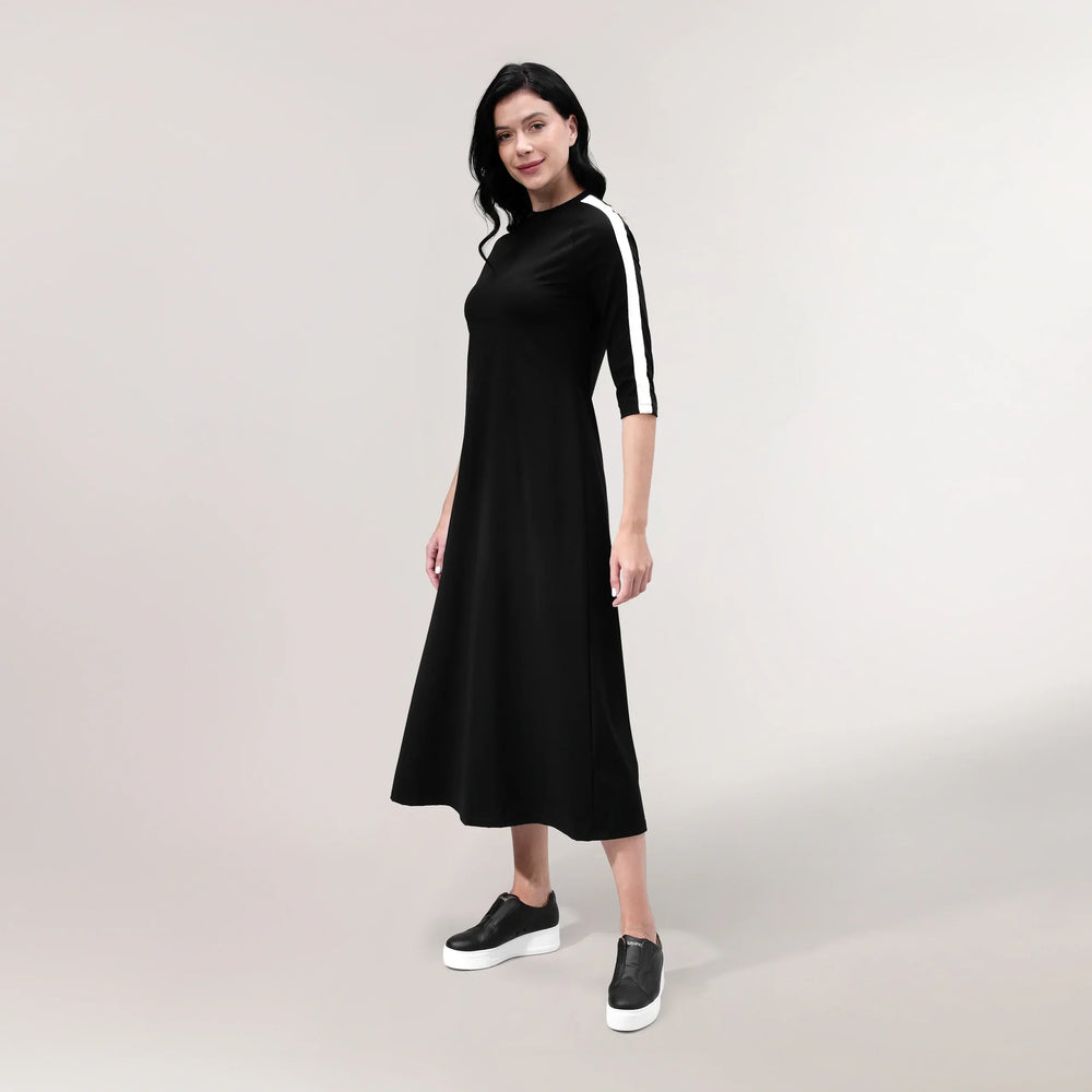 Flared Maxi Dress - SEASONAL BLACK