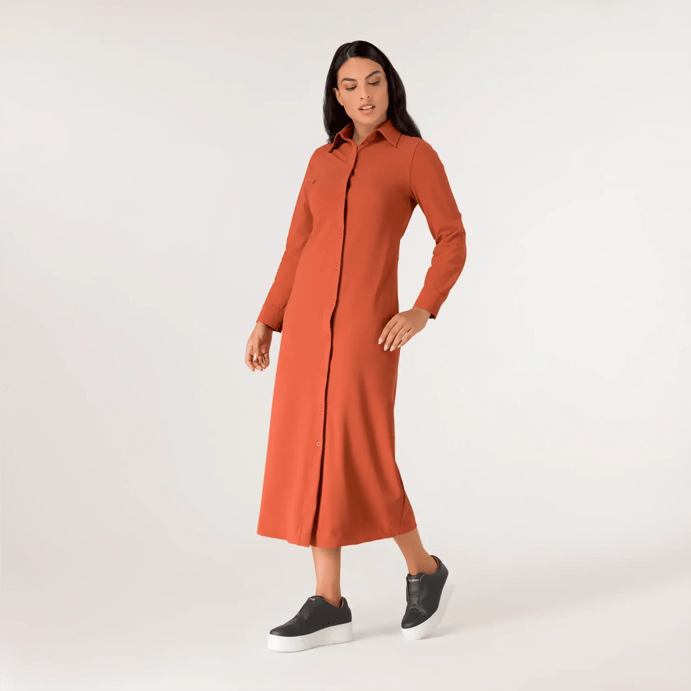 Abaya Button Front Dress - SEASONAL TURMERIC