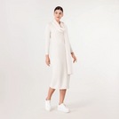 Jersey Dress And Scarf Ensemble - SEASONAL BEIGE