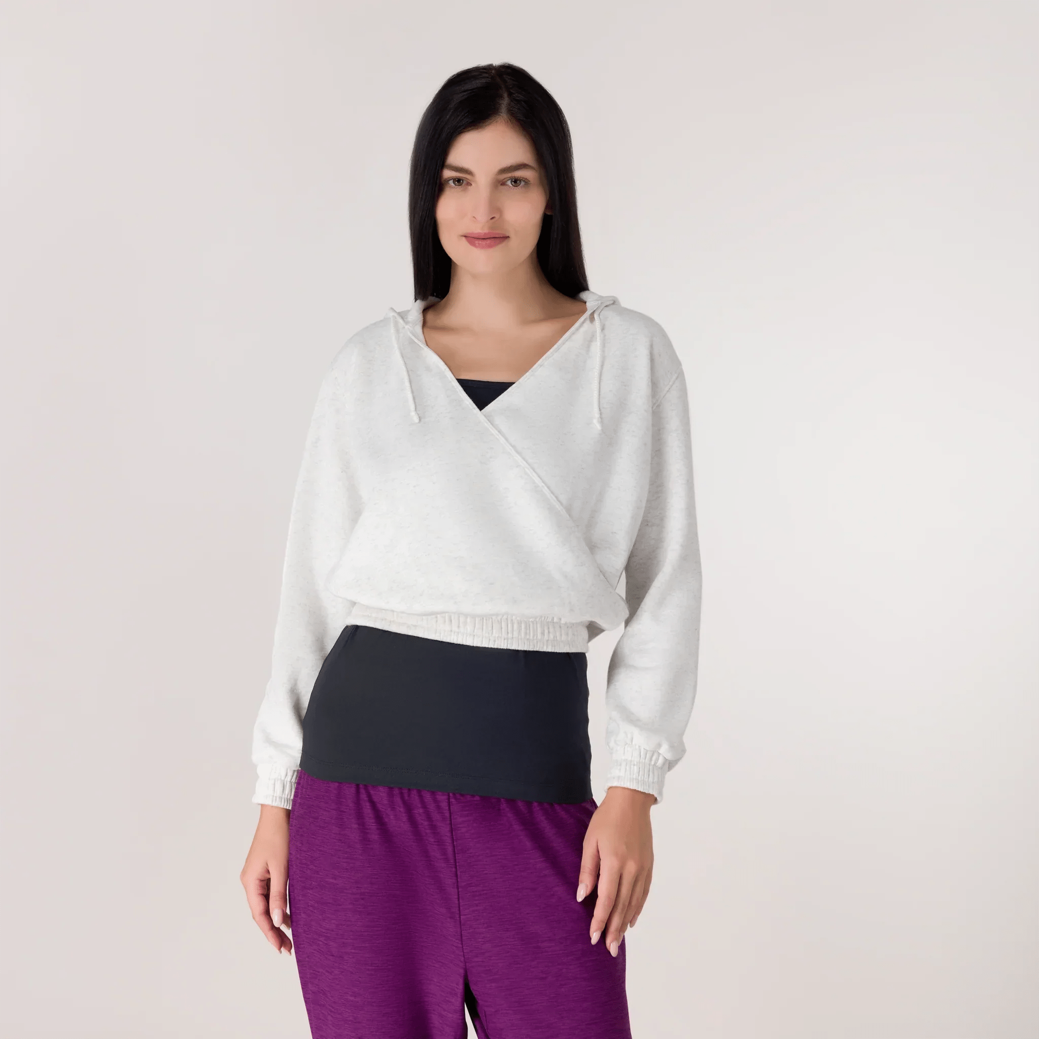 Flashback Wrap Top - KDF HEATHER GREY