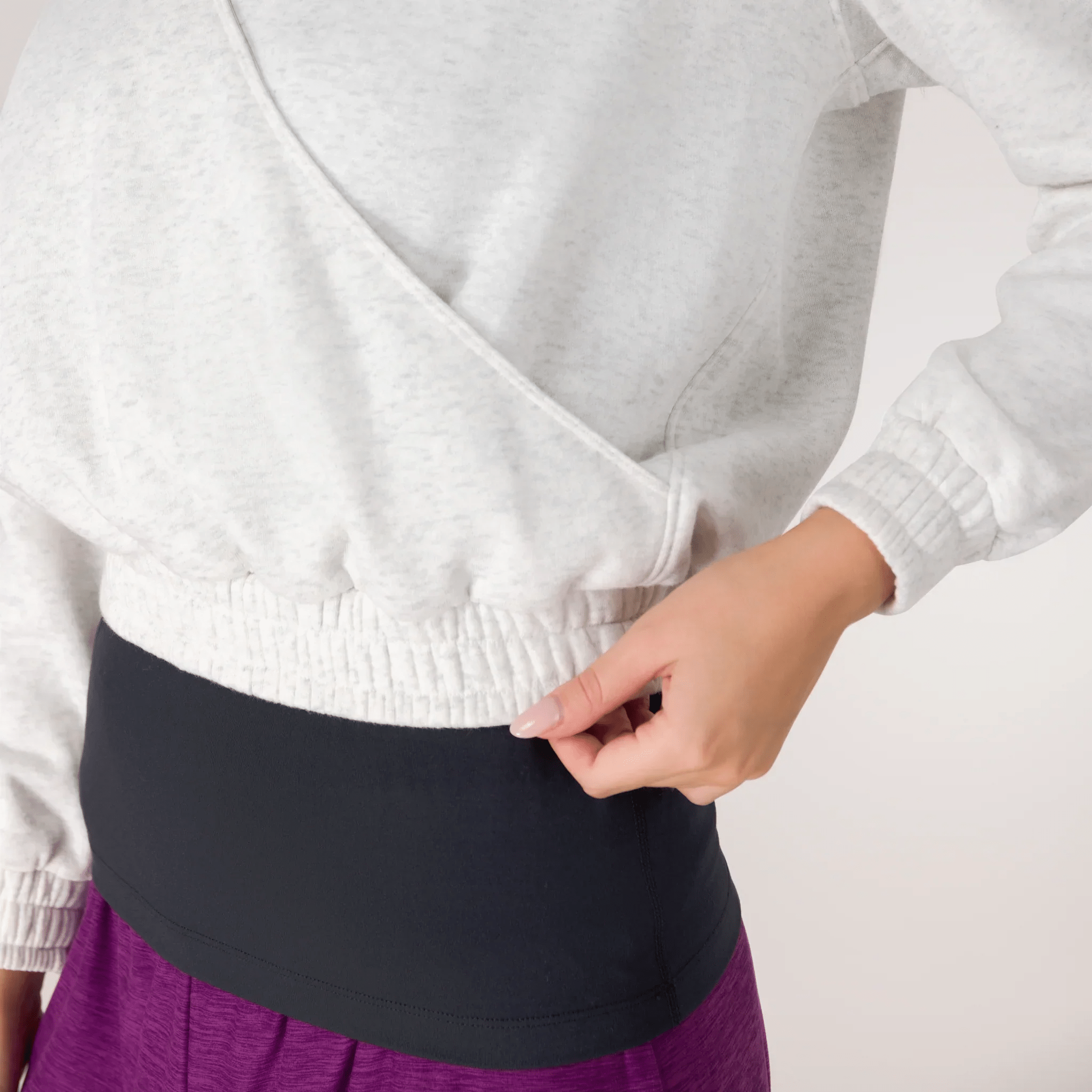 Flashback Wrap Top - KDF HEATHER GREY