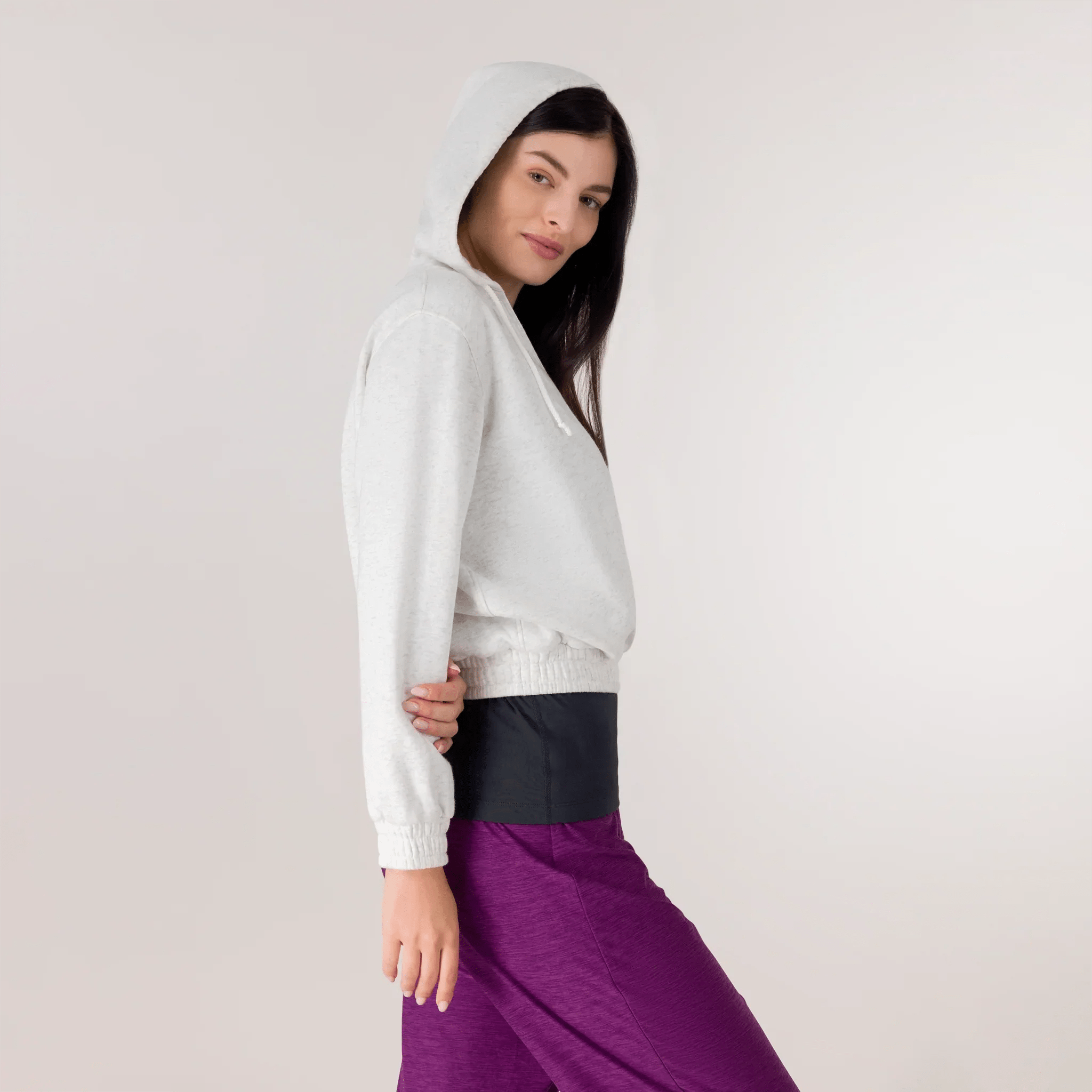 Flashback Wrap Top - KDF HEATHER GREY