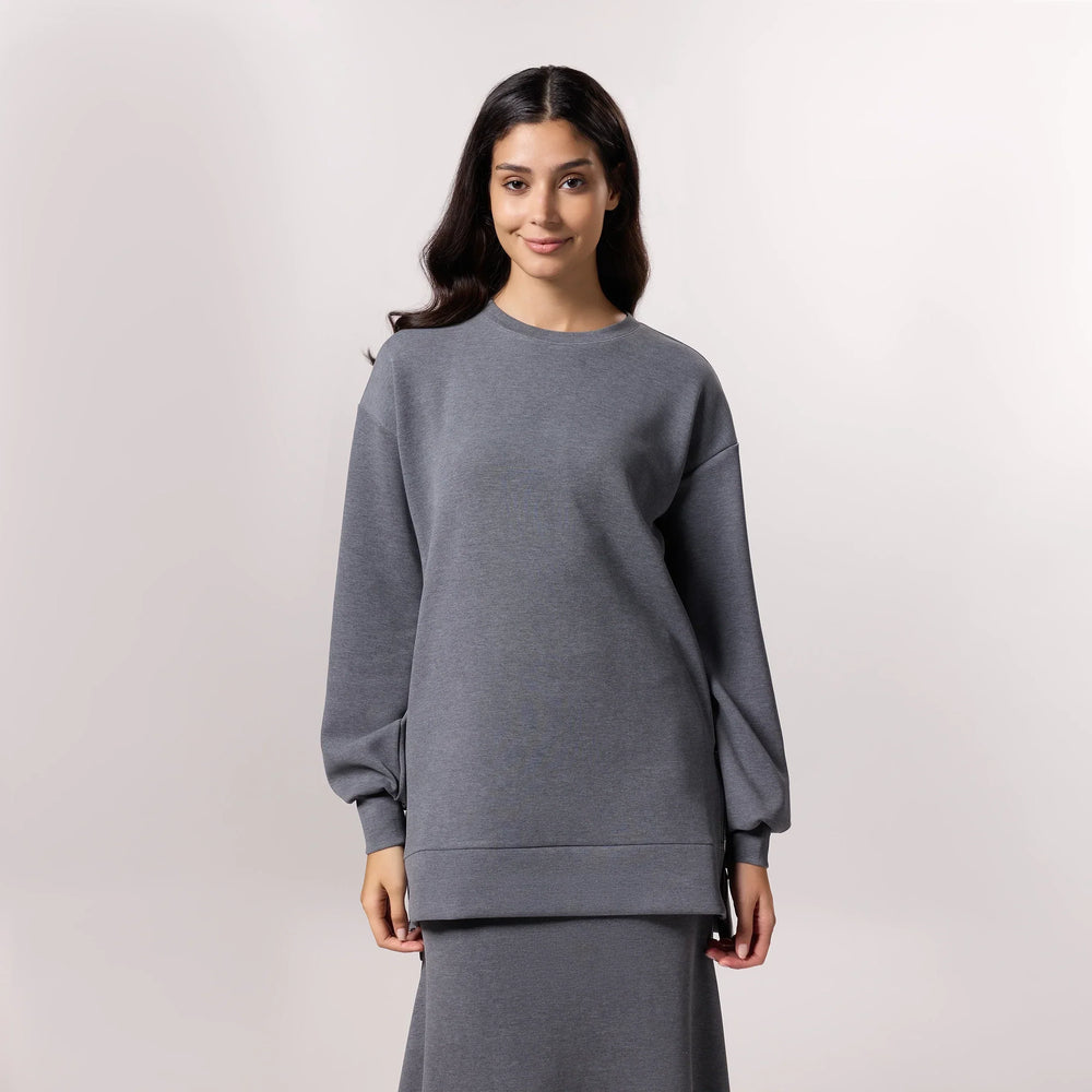 Soft Pullover Tunic - SEASONAL CHARCOAL MELANGE