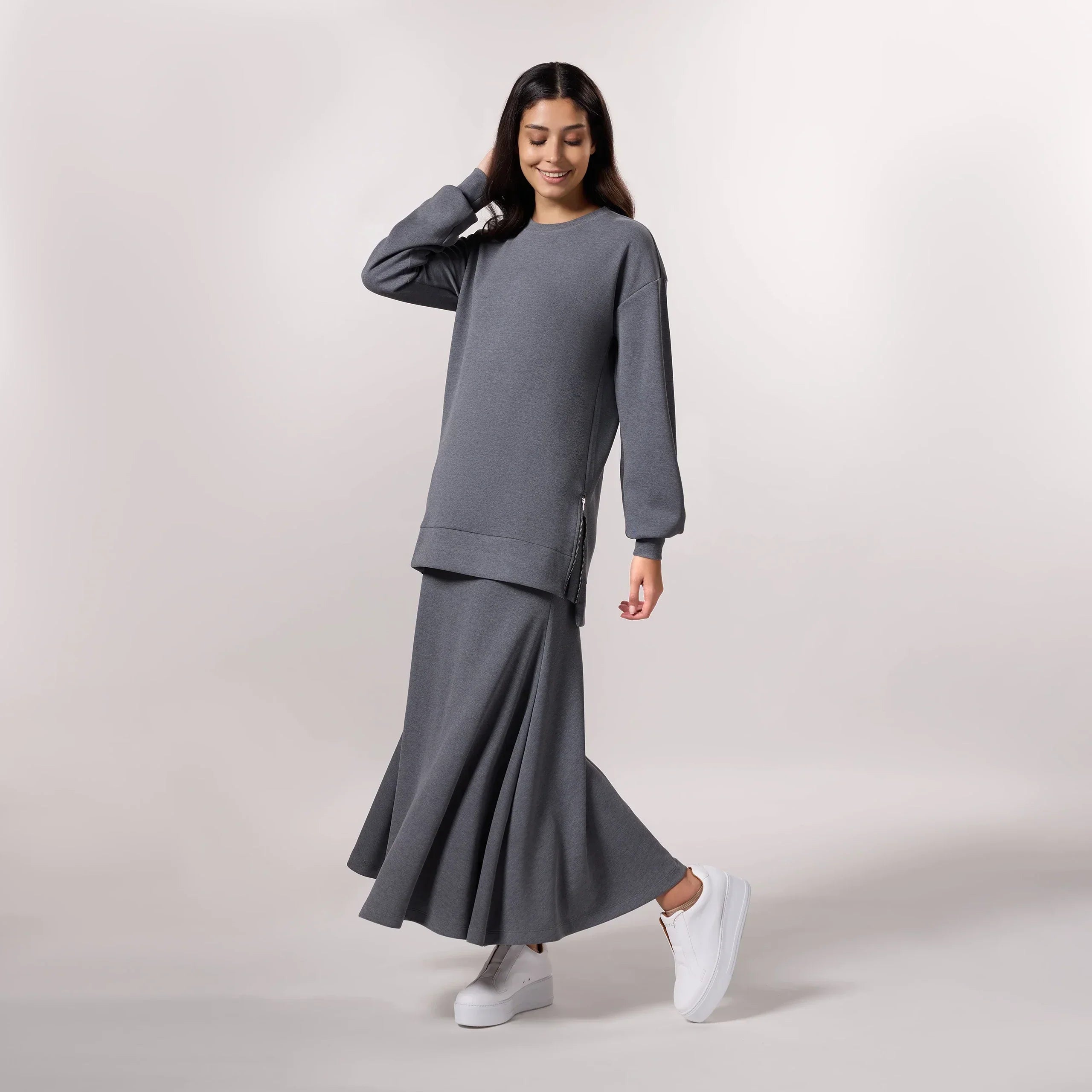 Soft Pullover Tunic - SEASONAL CHARCOAL MELANGE