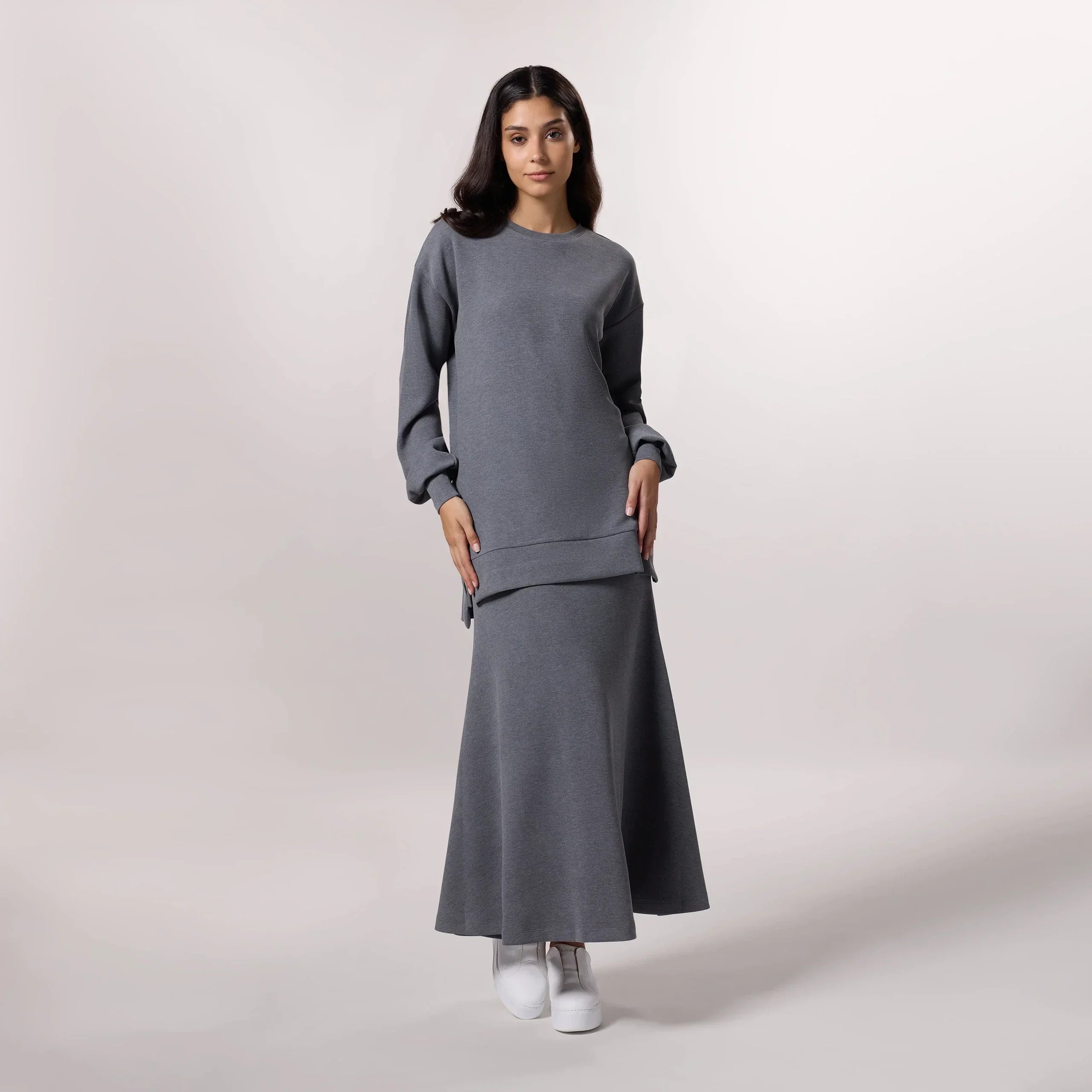 Soft Pullover Tunic - SEASONAL CHARCOAL MELANGE
