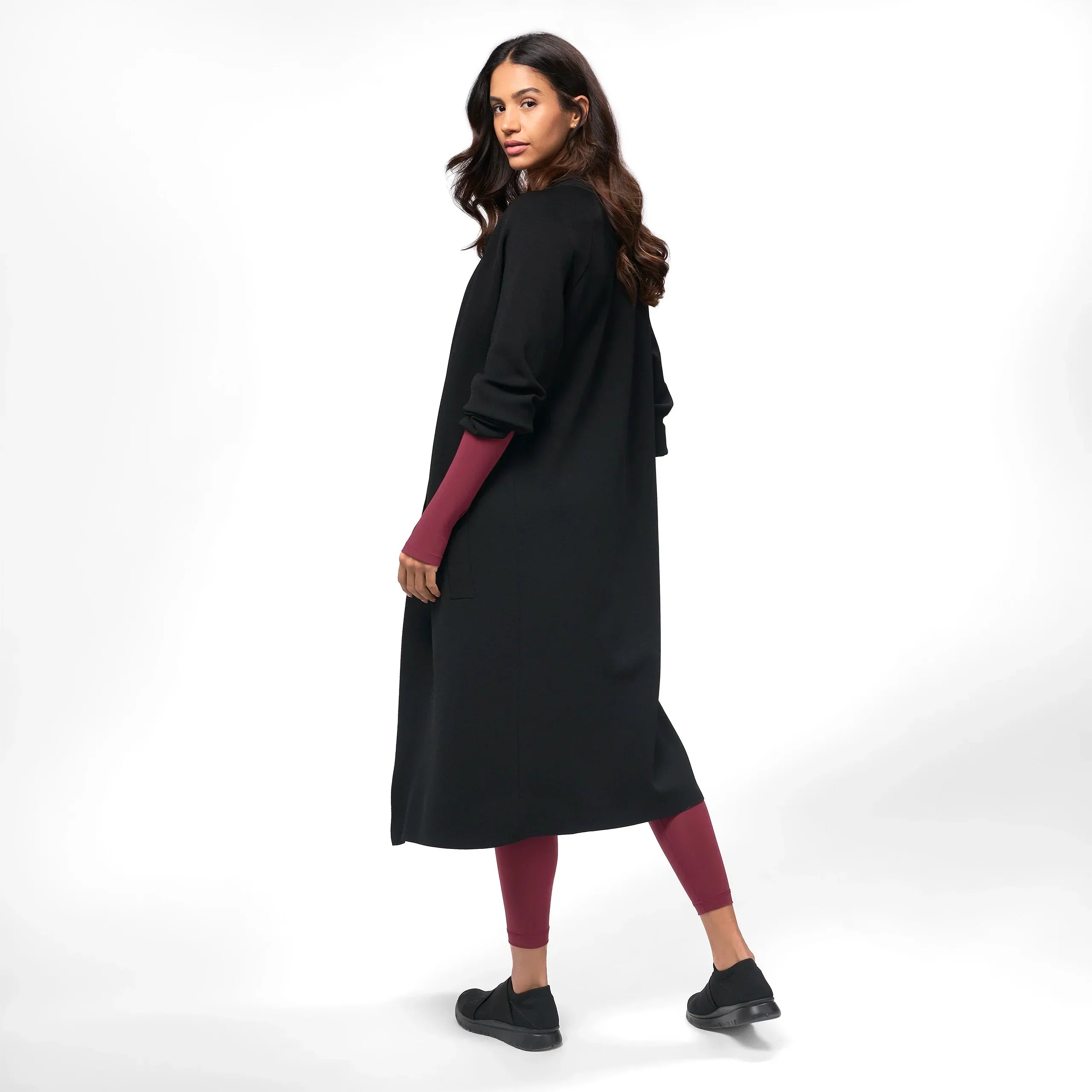 Full-Length Knitted Coat - SEASONAL BLACK