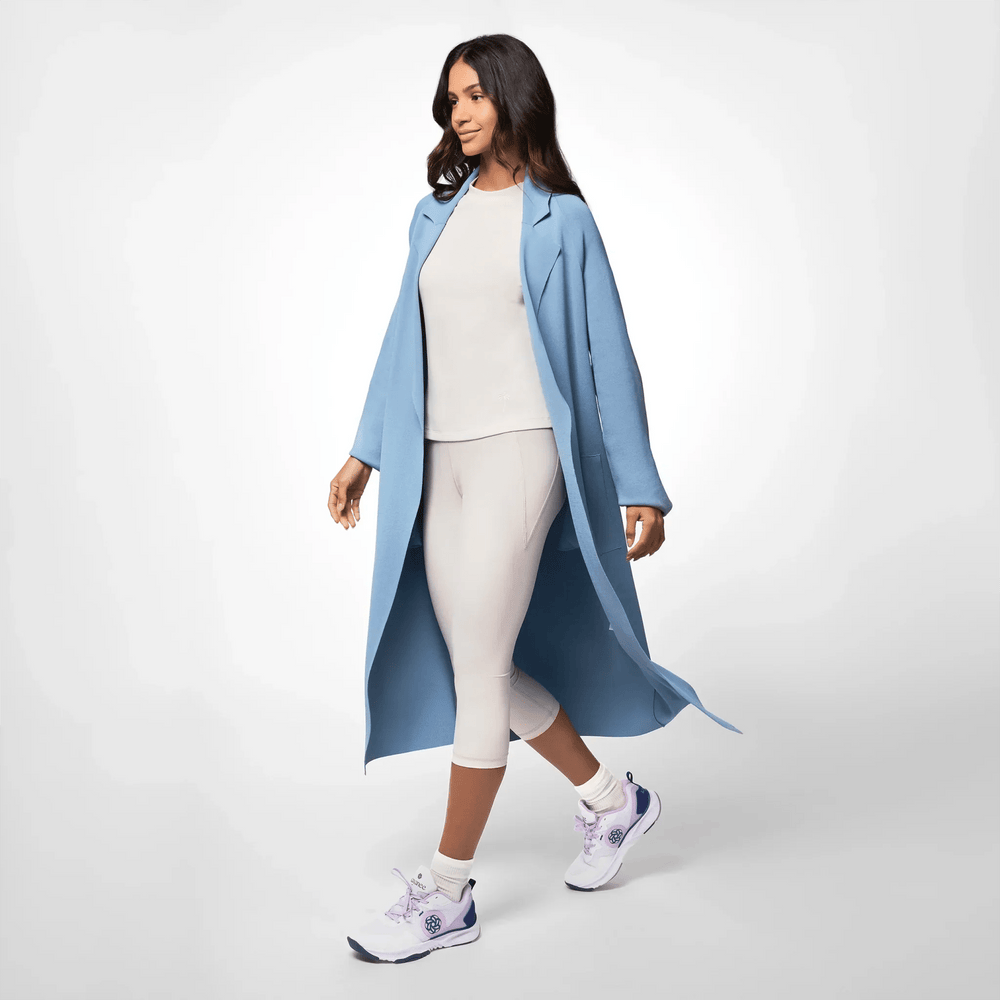 Full-Length Knitted Coat - SEASONAL LIGHT BLUE