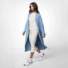 Full-Length Knitted Coat - SEASONAL LIGHT BLUE