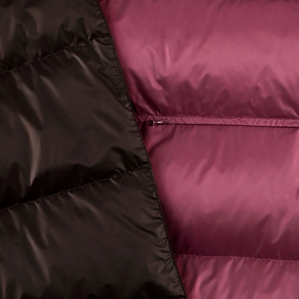 Hooded Down Stole - SEASONAL BURGUNDY