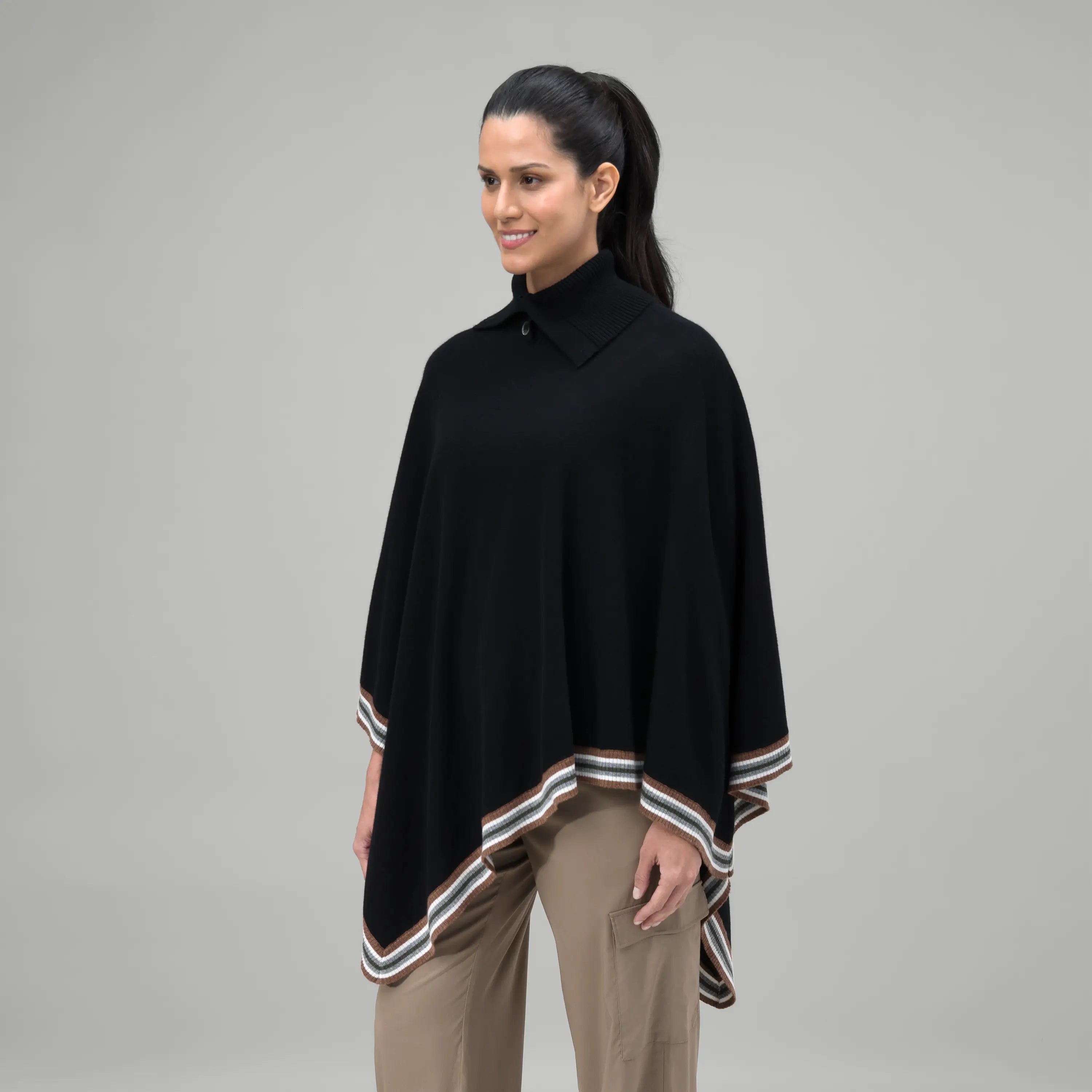 Cashmere Poncho - SEASONAL BLACK