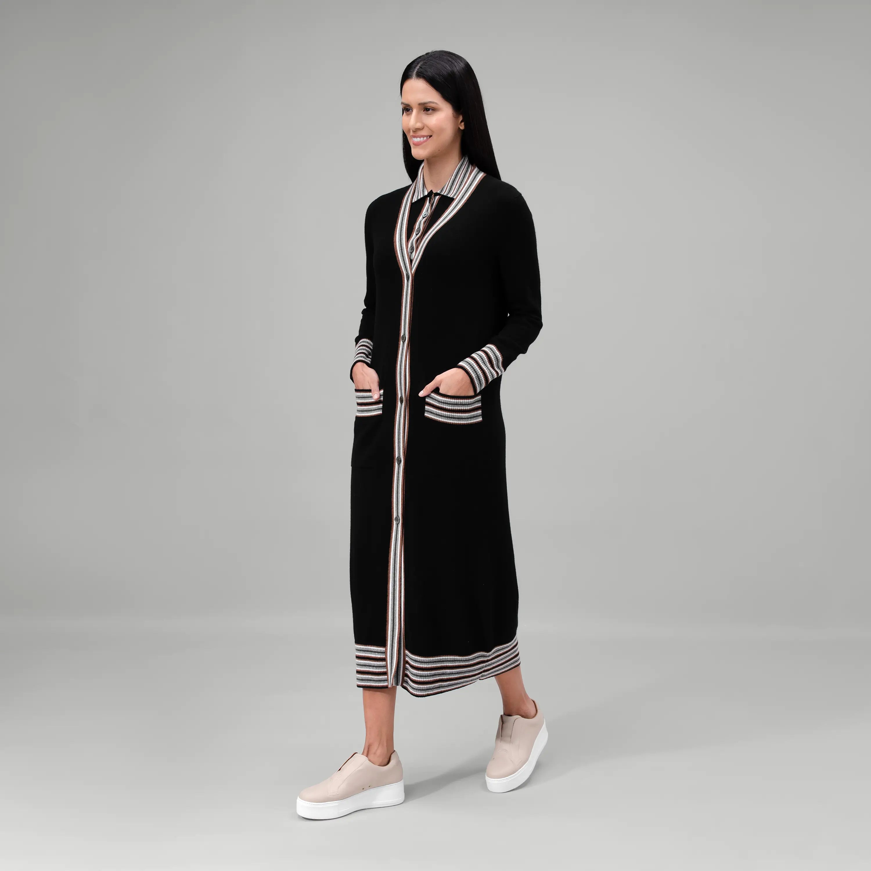 Cashmere Maxi Cardigan - SEASONAL BLACK