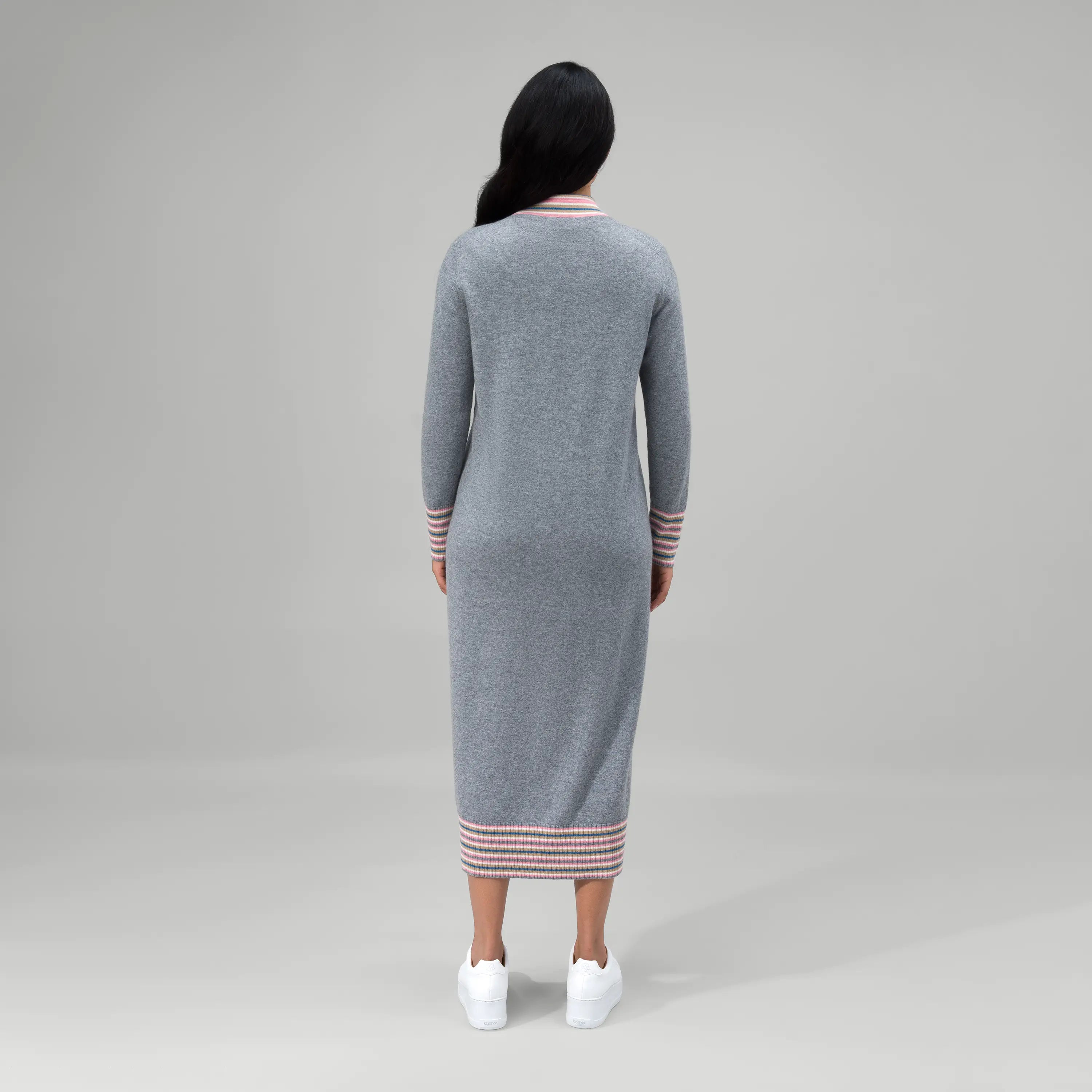 Cashmere Maxi Polo Dress - SEASONAL GREY MELANGE