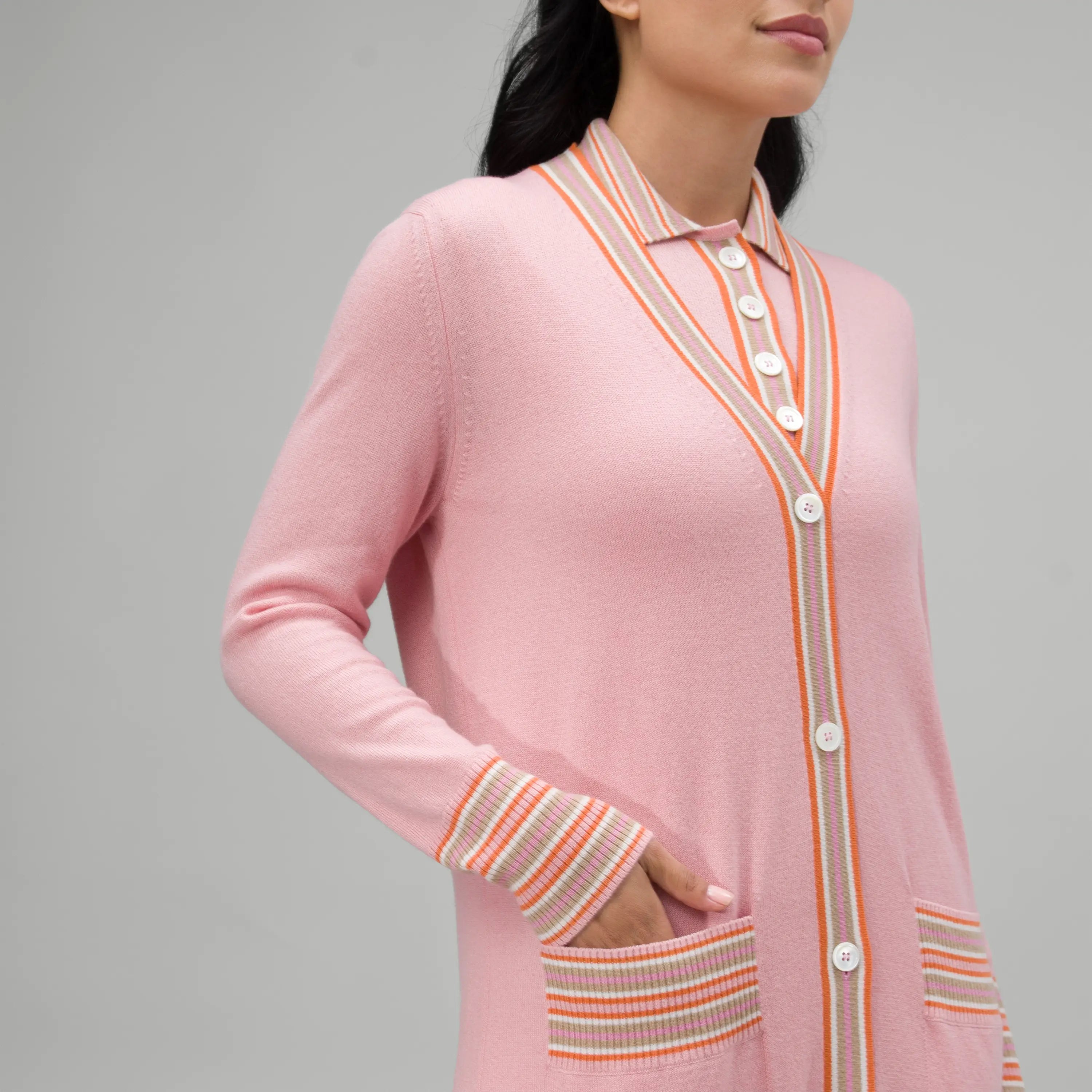 Cashmere Maxi Polo Dress - SEASONAL PINK