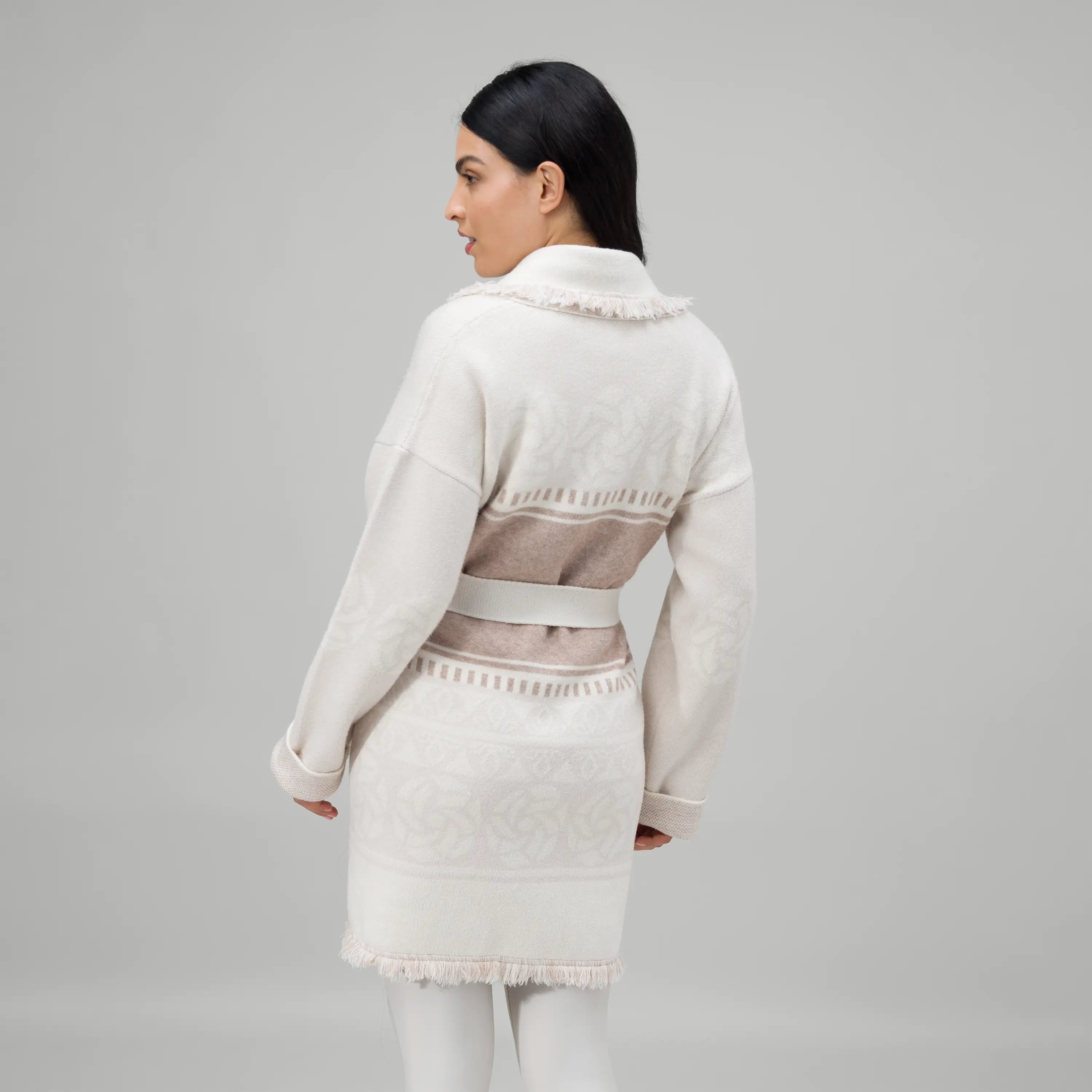 Heritage Midi Wrap Cardigan - SEASONAL WHITE