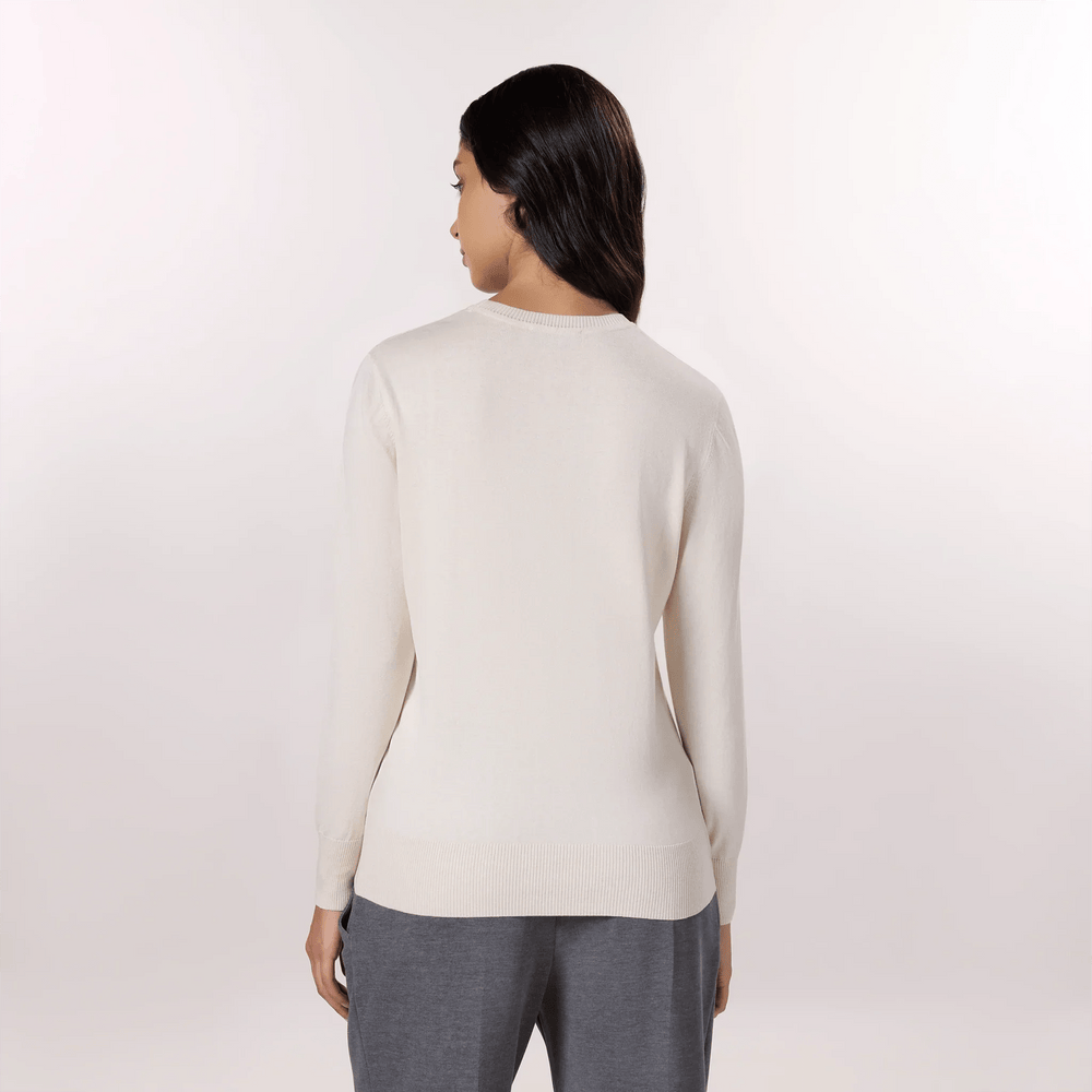 Crewneck Knit Sweater - SEASONAL IVORY