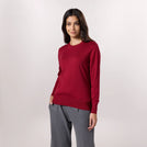 Crewneck Knit Sweater - SEASONAL BURGUNDY