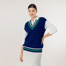 Cable Cashmere Vest - SEASONAL BLUE