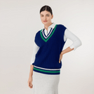 Cable Cashmere Vest - SEASONAL BLUE