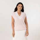 Cable Cashmere Vest - SEASONAL PINK