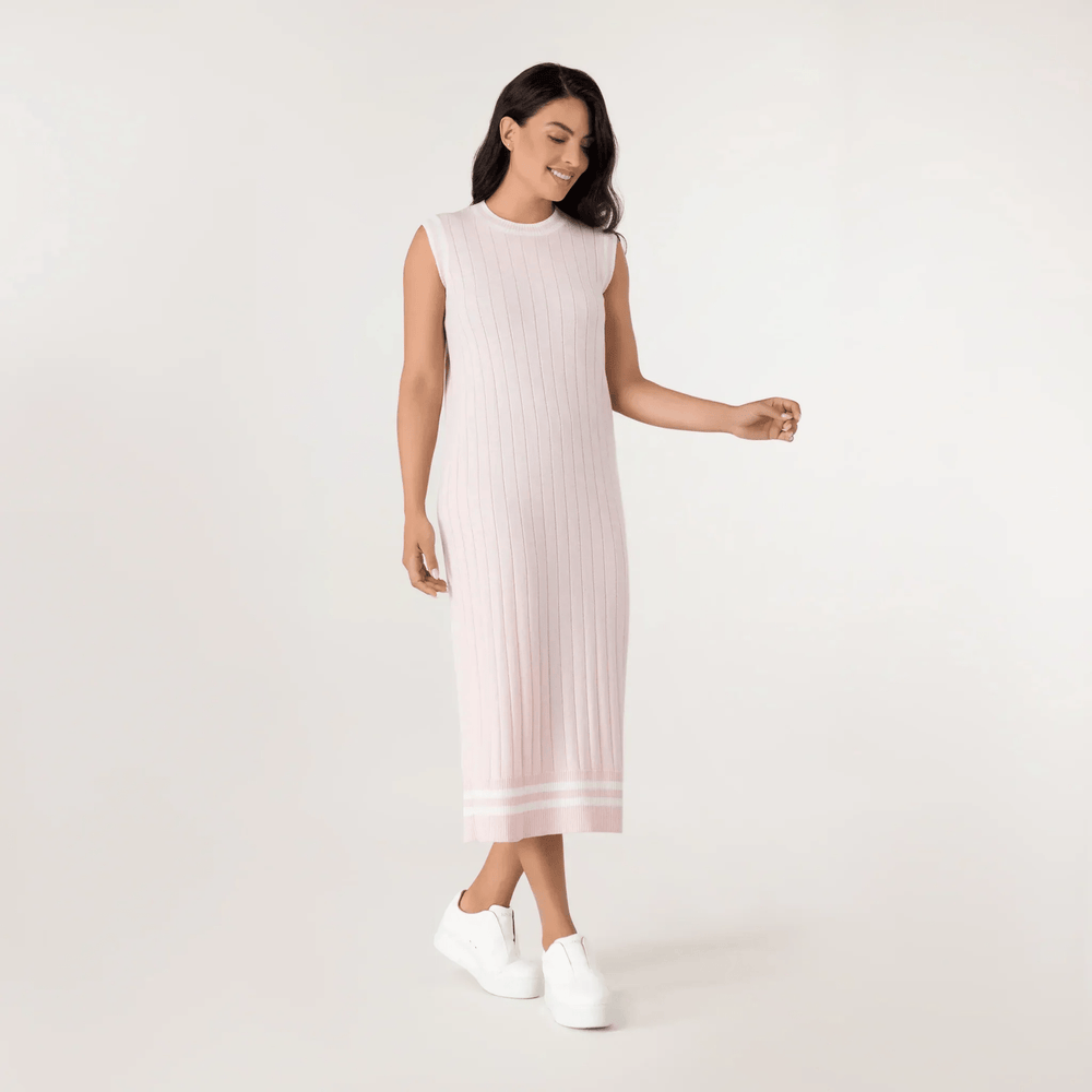 Cable Cashmere Dress - SEASONAL PINK