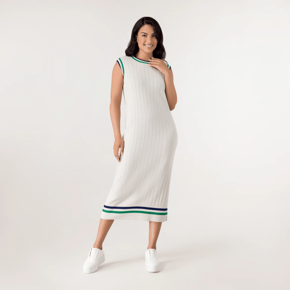 Cable Cashmere Dress - SEASONAL IVORY