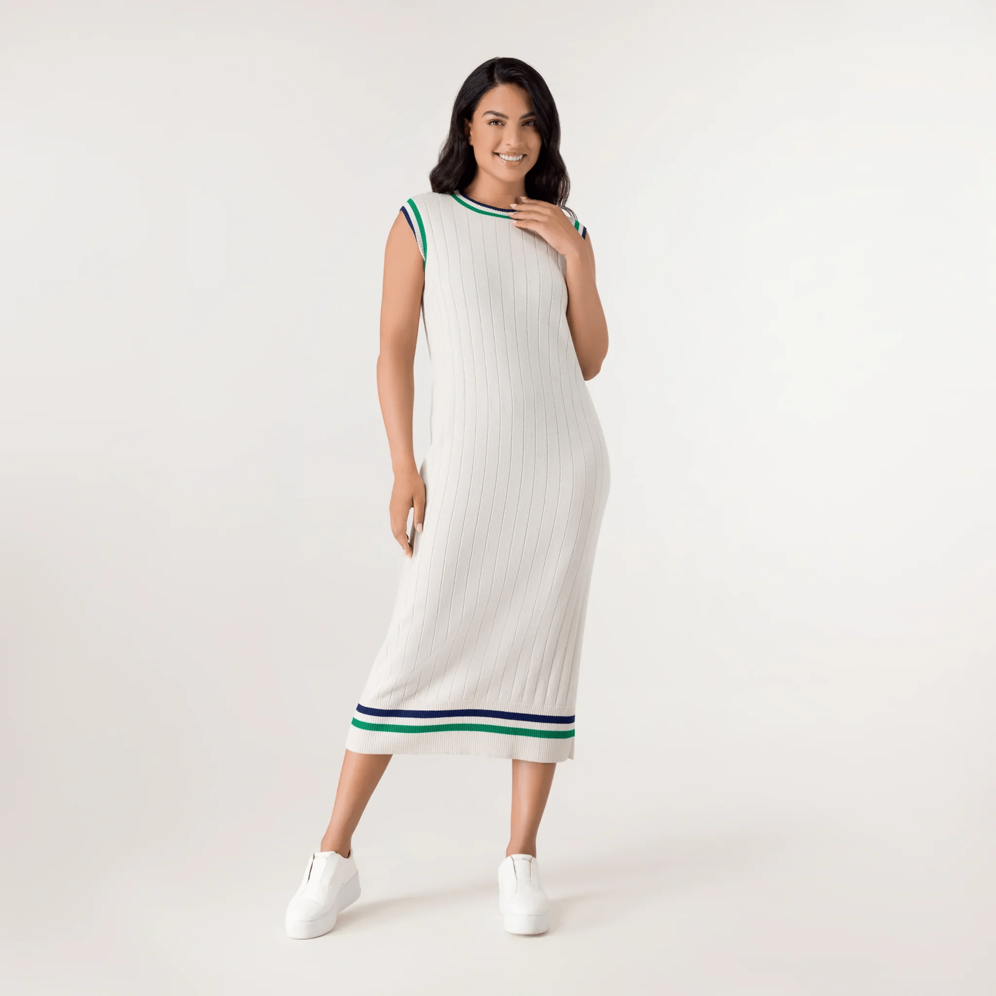 Cable Cashmere Dress - SEASONAL IVORY