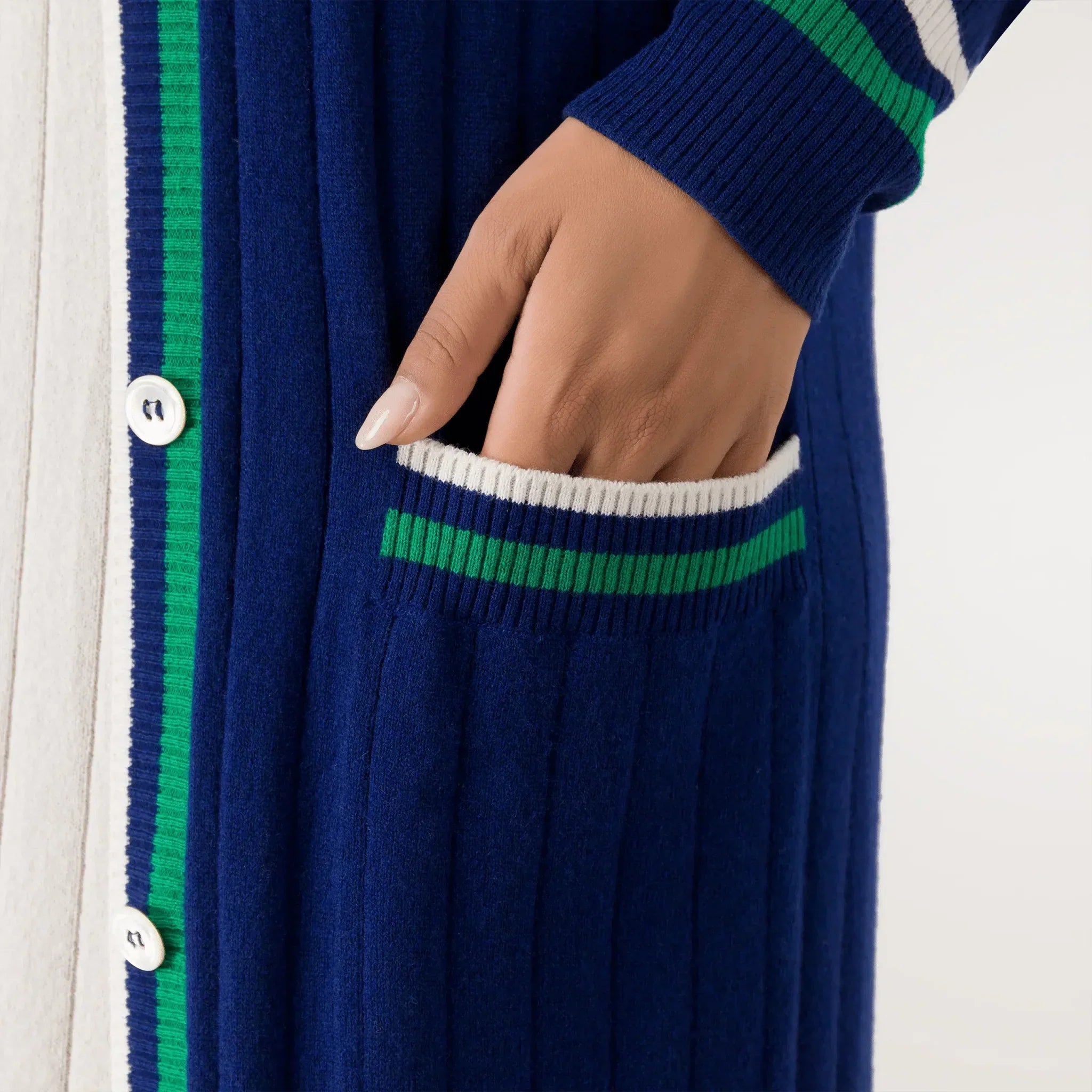 Cashmere Longline Cardigan - SEASONAL BLUE