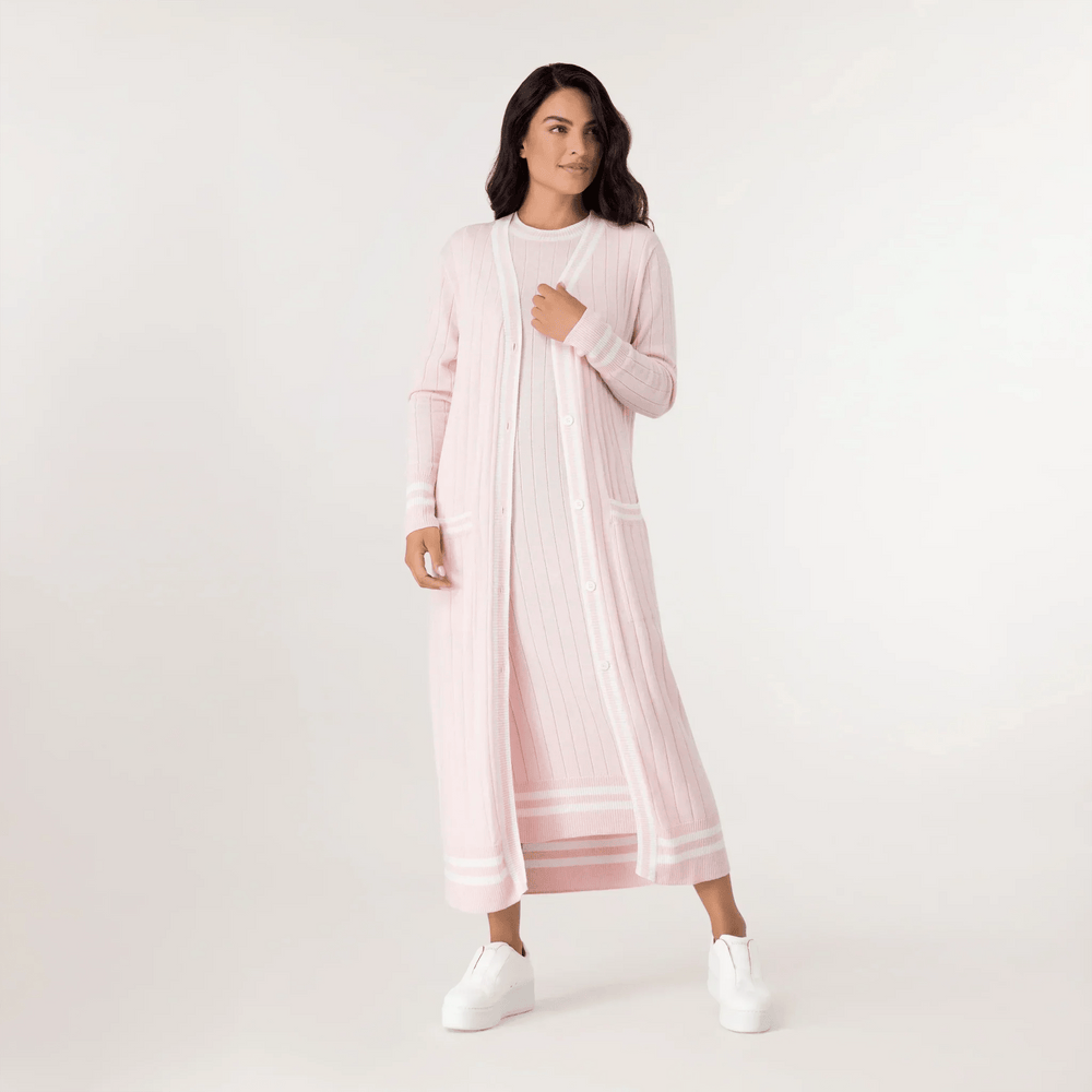Cashmere Longline Cardigan - SEASONAL PINK