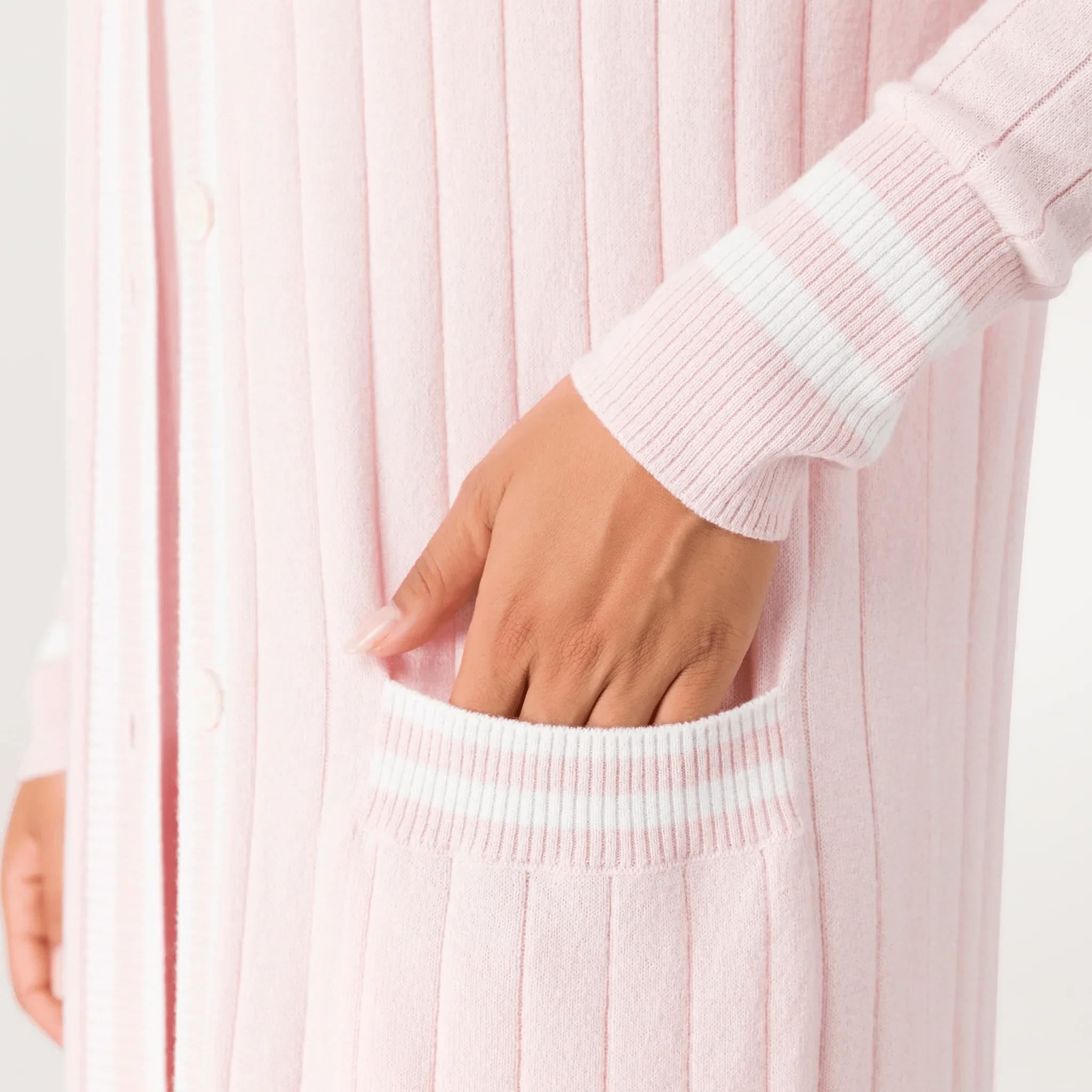 Cashmere Longline Cardigan - SEASONAL PINK