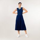 Pleated Knit Dress - SEASONAL NAVY