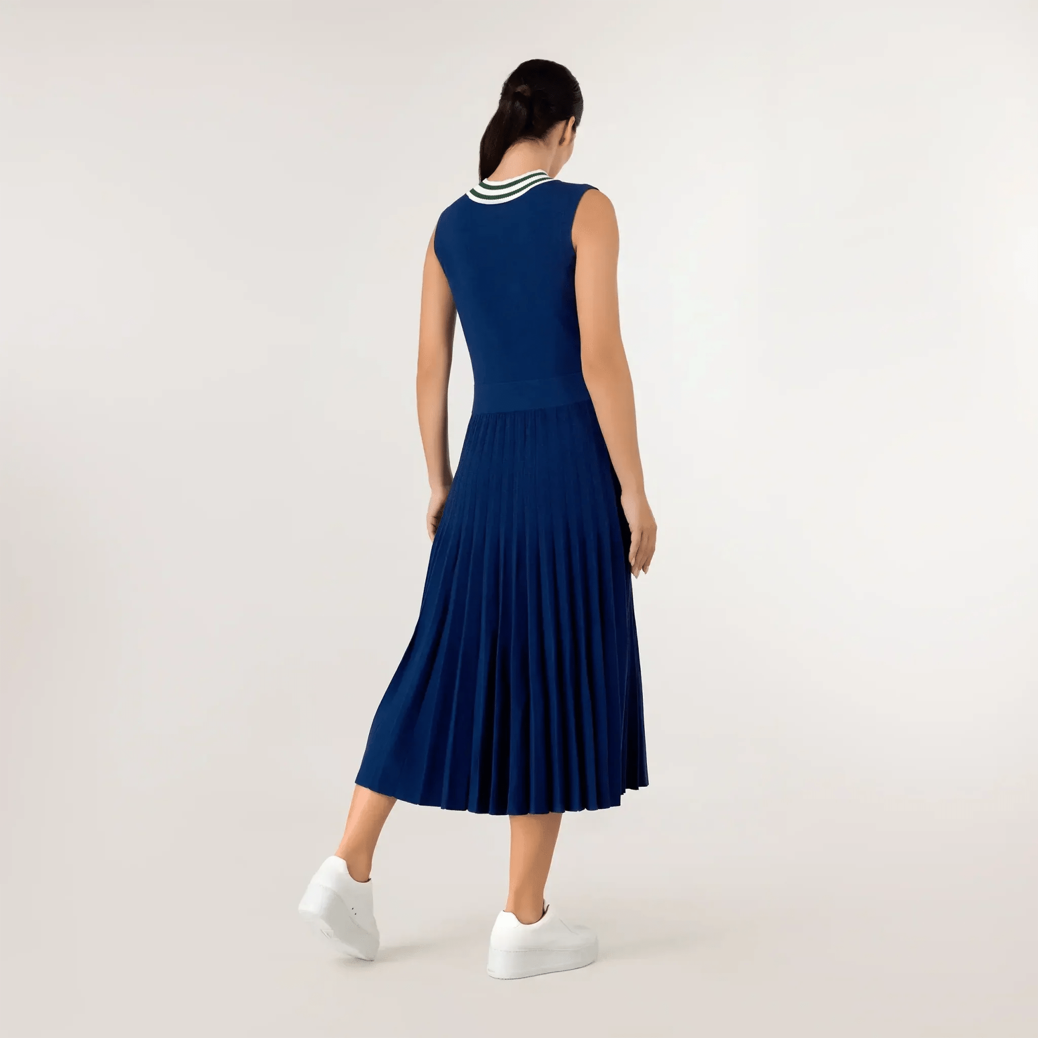 Pleated Knit Dress - SEASONAL NAVY