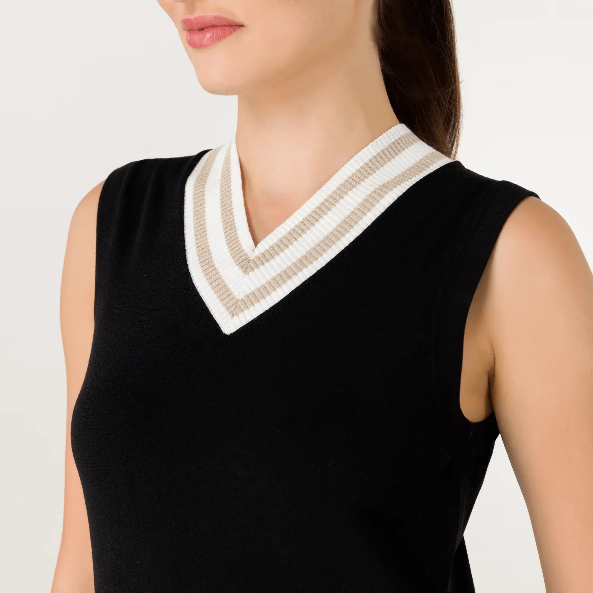 Pleated Knit Dress - SEASONAL BLACK
