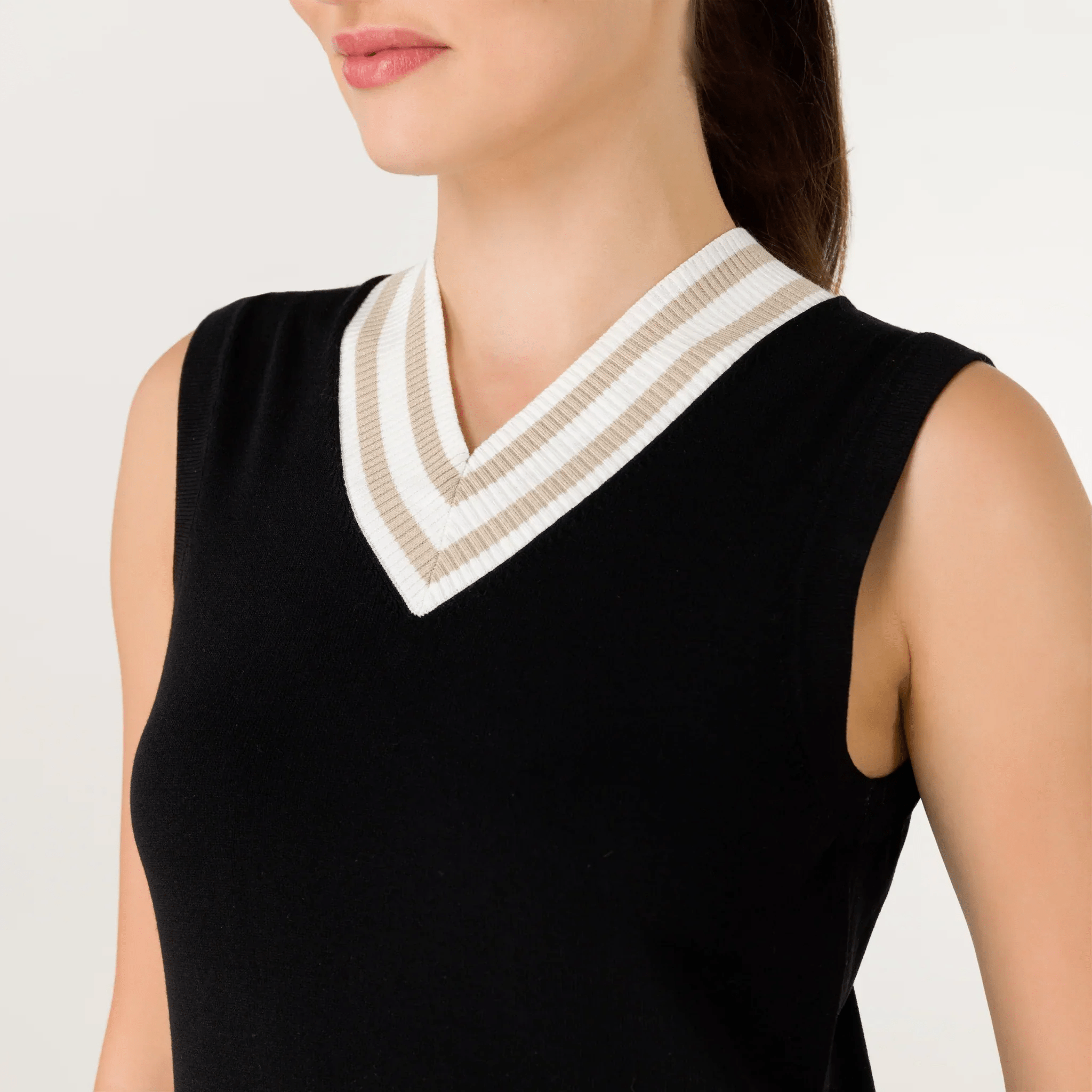 Pleated Knit Dress - SEASONAL BLACK