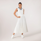 Pleated Knit Dress - SEASONAL WHITE