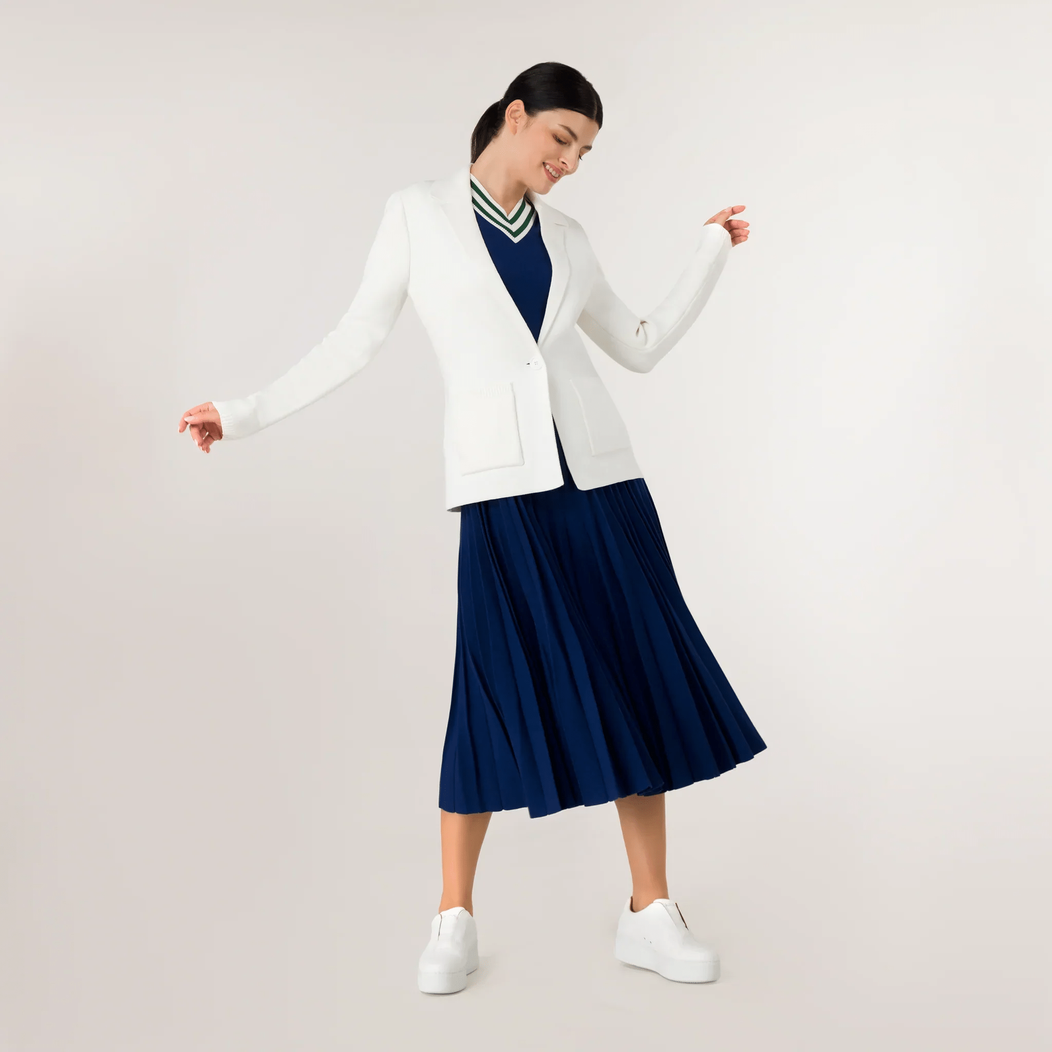 Knitted Blazer - SEASONAL WHITE