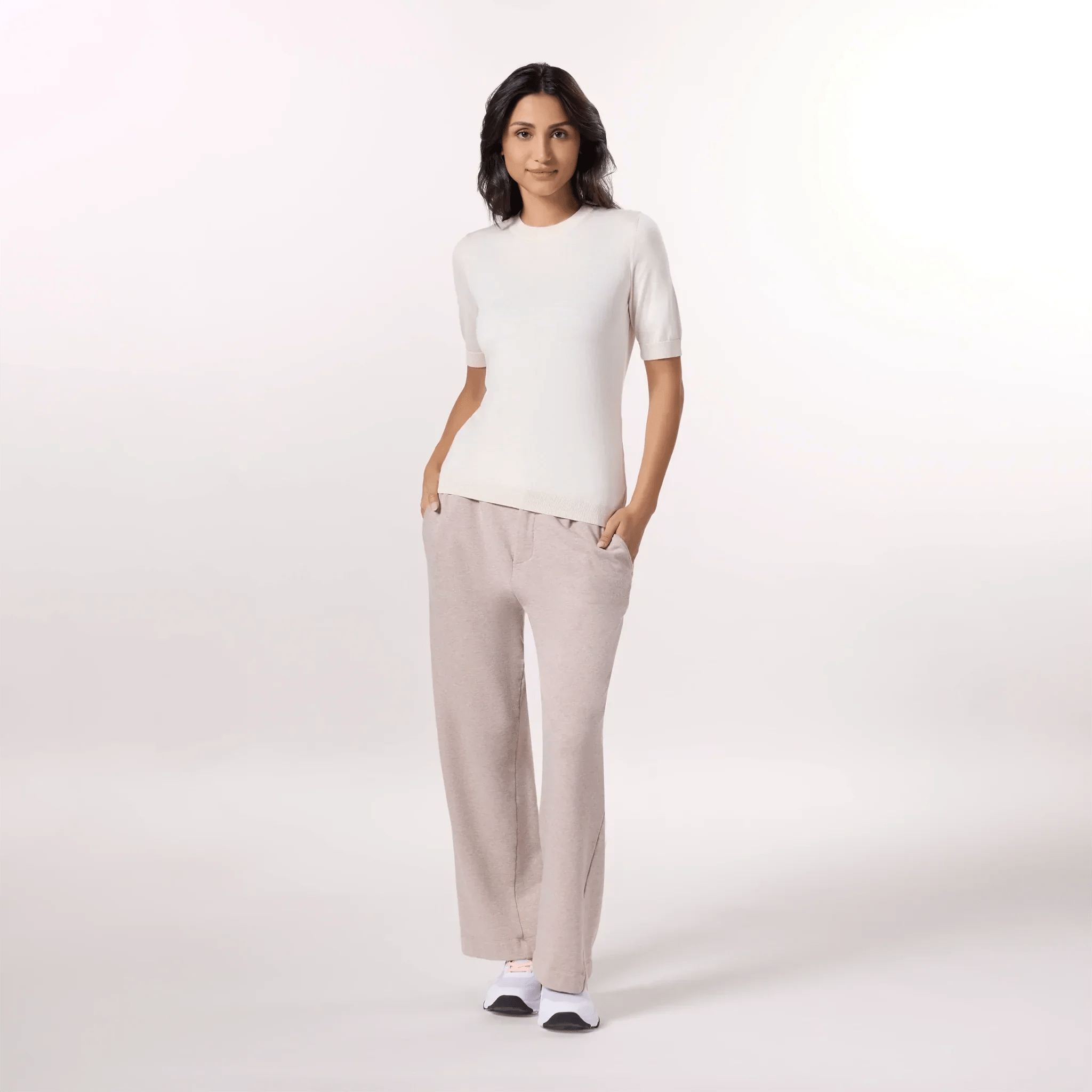 Short Sleeve Knit Sweater - SEASONAL IVORY