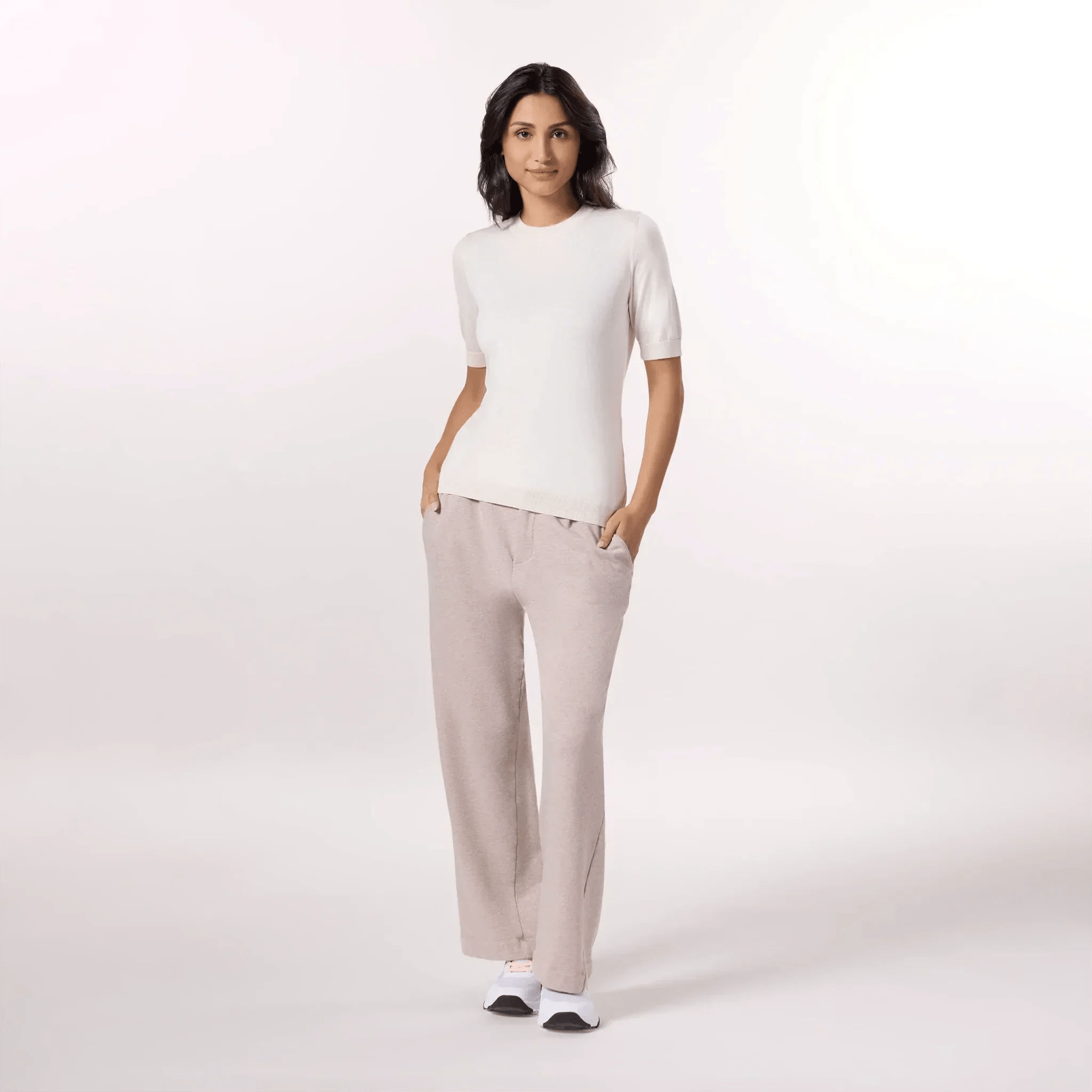Short Sleeve Knit Sweater - SEASONAL IVORY