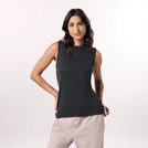 Knitted Sleeveless Sweater - SEASONAL CHARCOAL GREY