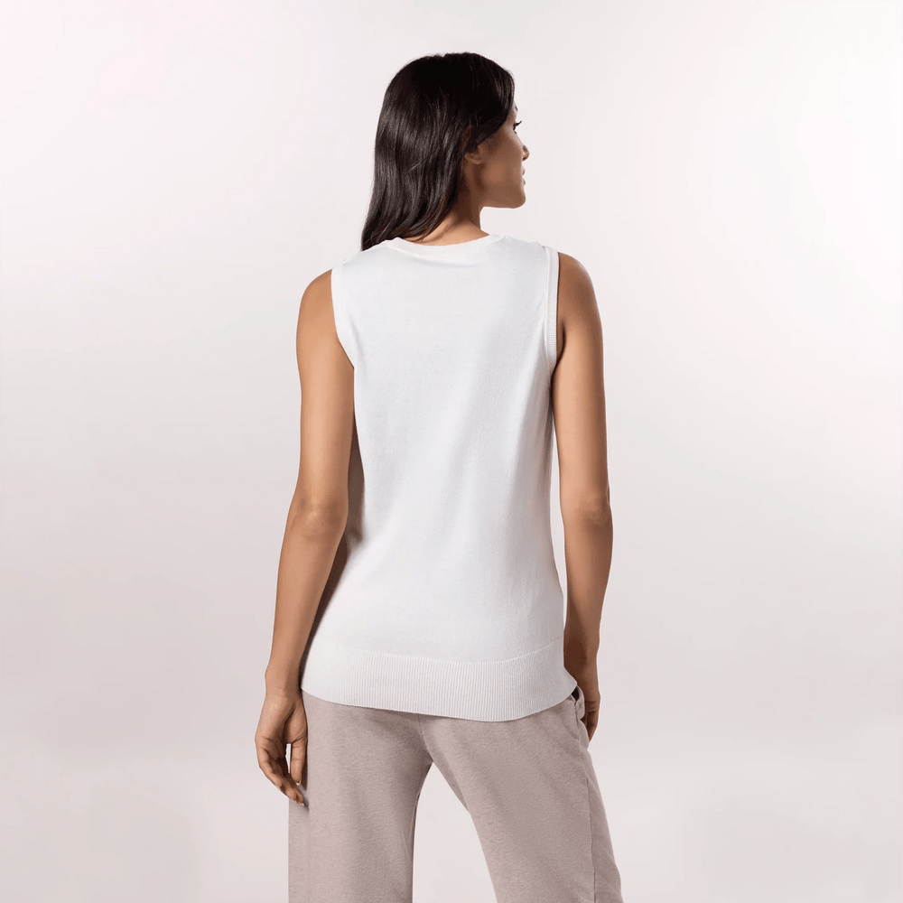 Knitted Sleeveless Sweater - SEASONAL IVORY