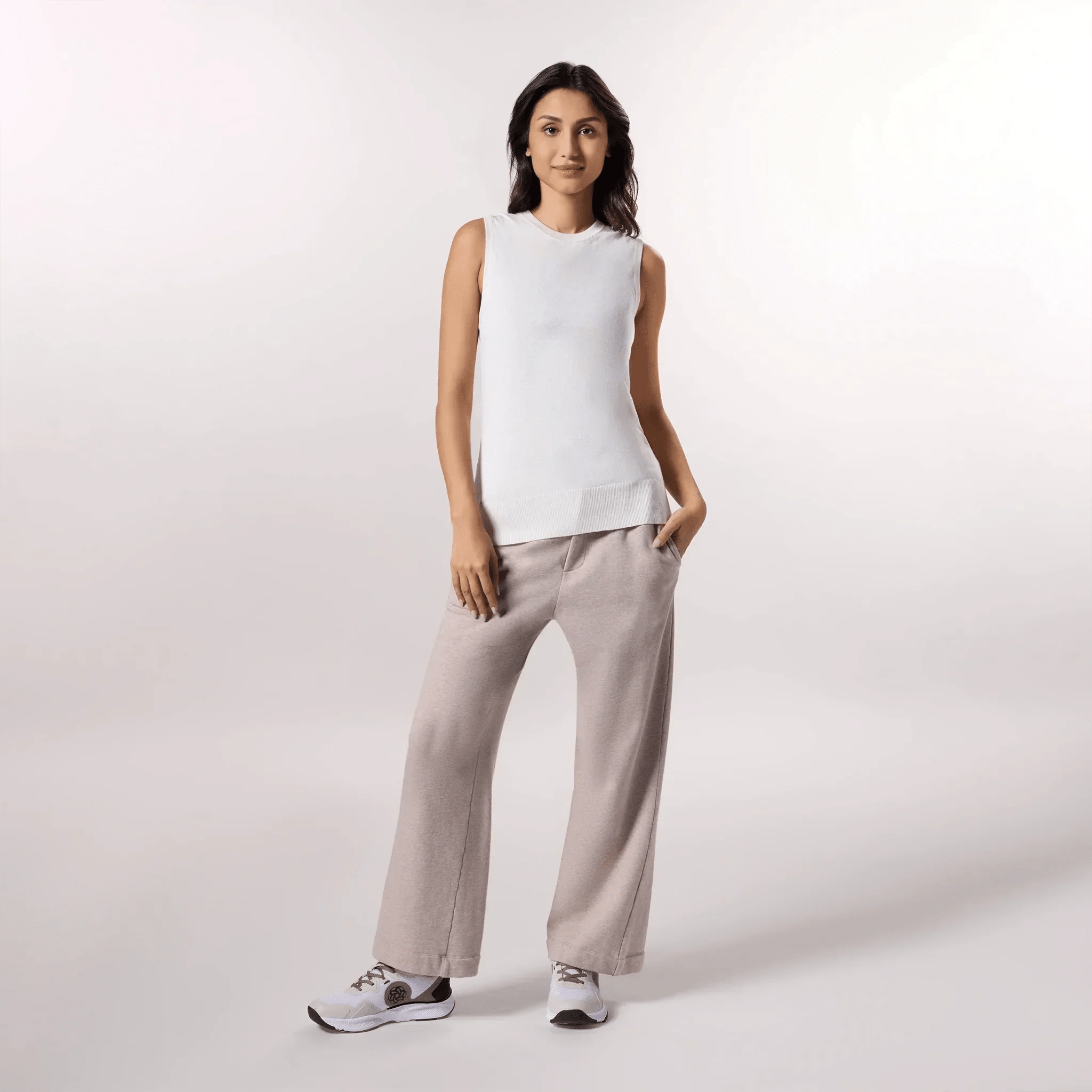 Knitted Sleeveless Sweater - SEASONAL IVORY