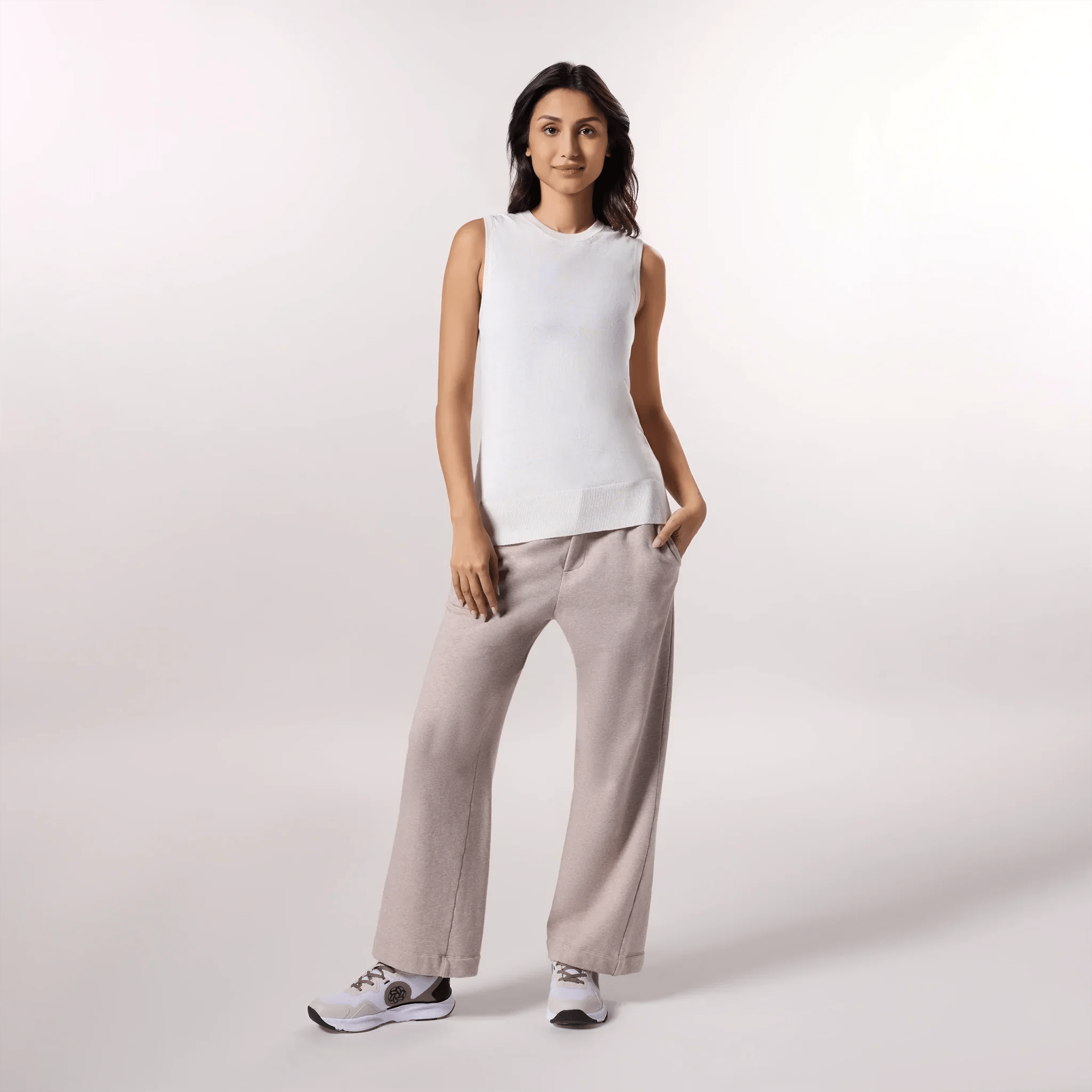 Knitted Sleeveless Sweater - SEASONAL IVORY