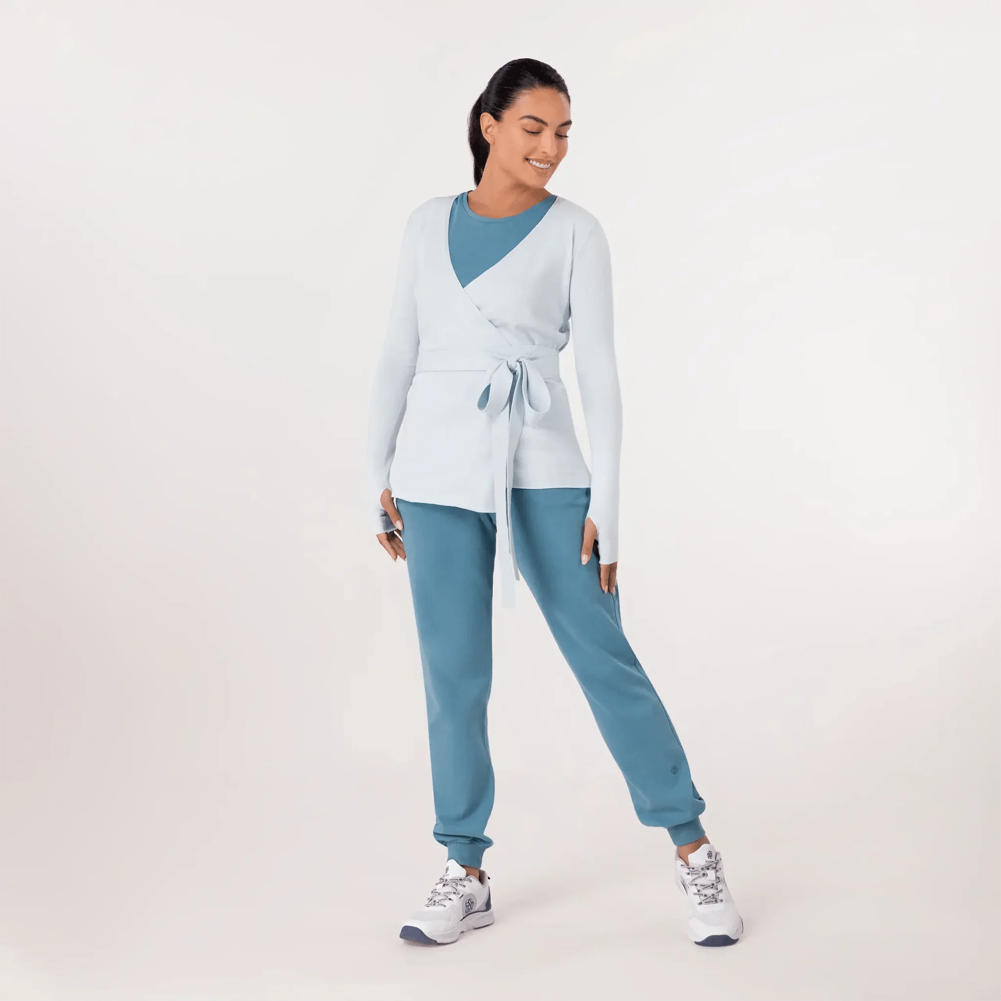 Ballerina Wrap Sweater - CORE LIGHT BLUE