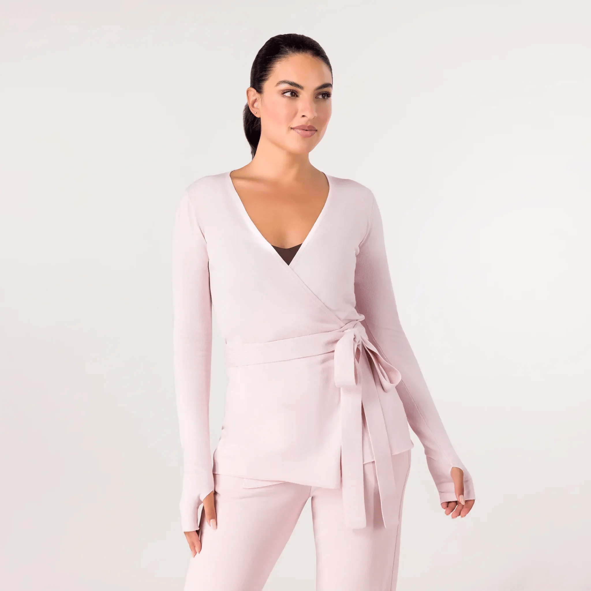 Ballerina Wrap Sweater - CORE LIGHT PINK