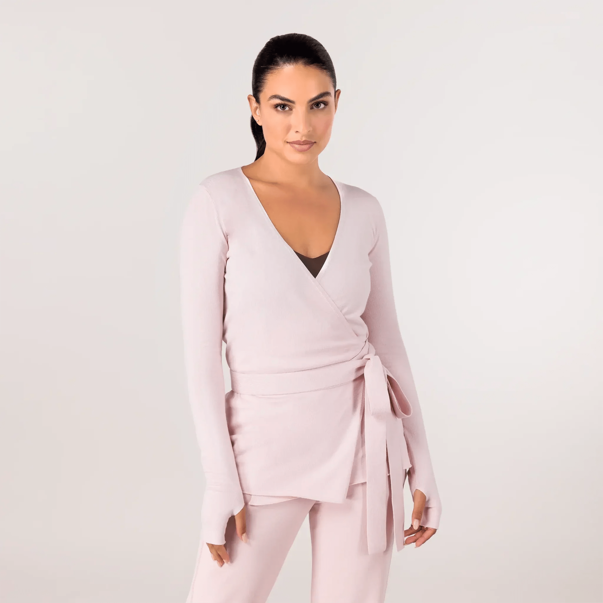 Ballerina Wrap Sweater - CORE LIGHT PINK