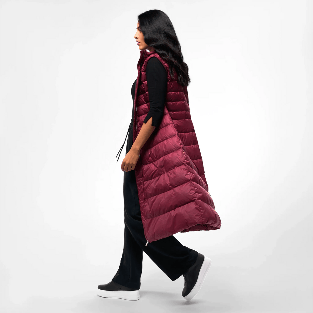 Maxi Puffer Gilet - SEASONAL BURGUNDY