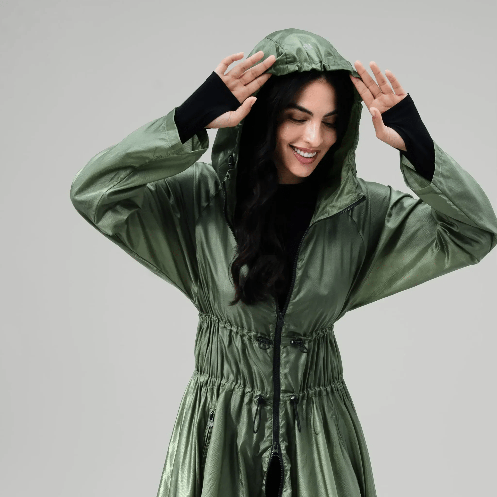 Full Length Windbreaker - CORE DARK MUSK GREEN