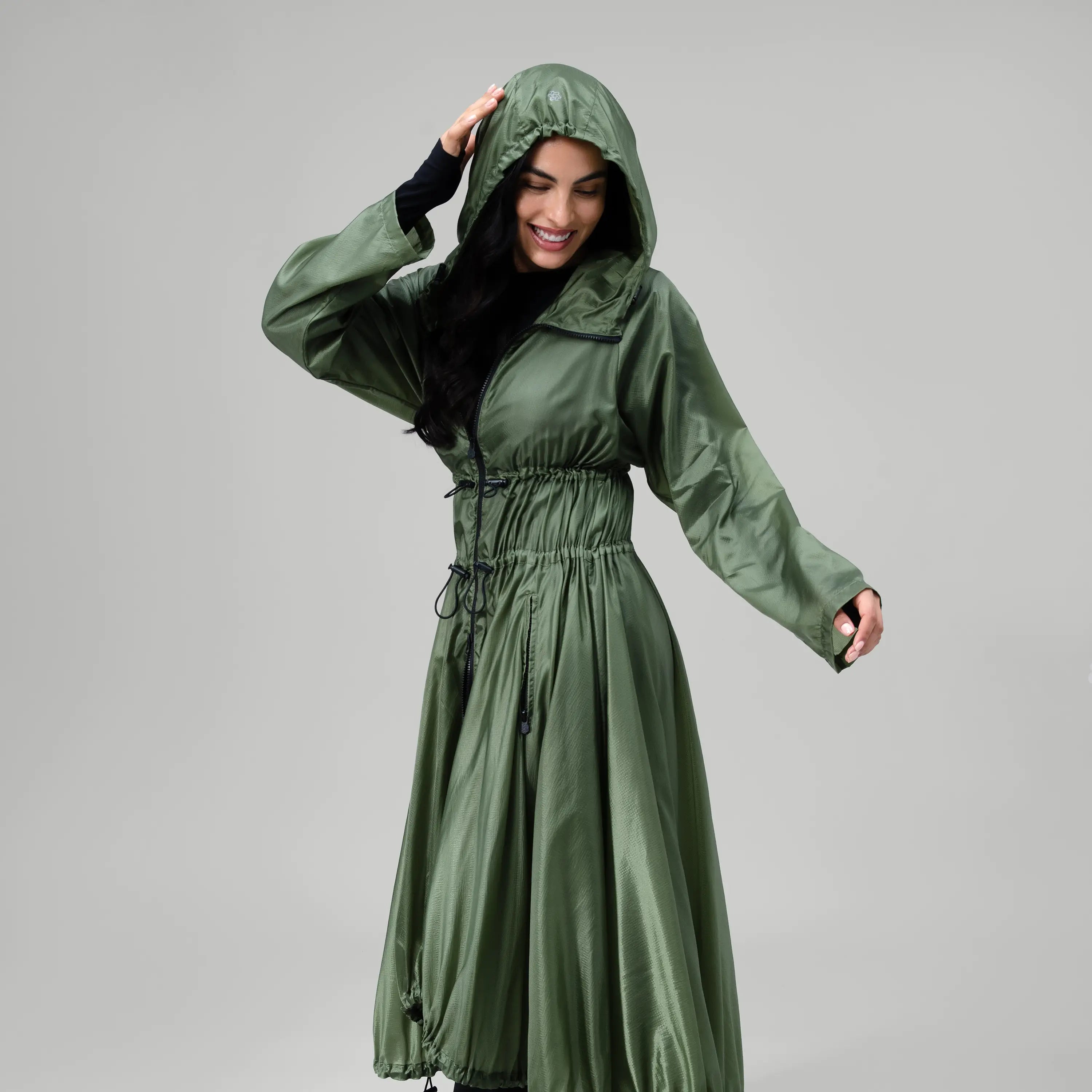 Full Length Windbreaker - CORE DARK MUSK GREEN