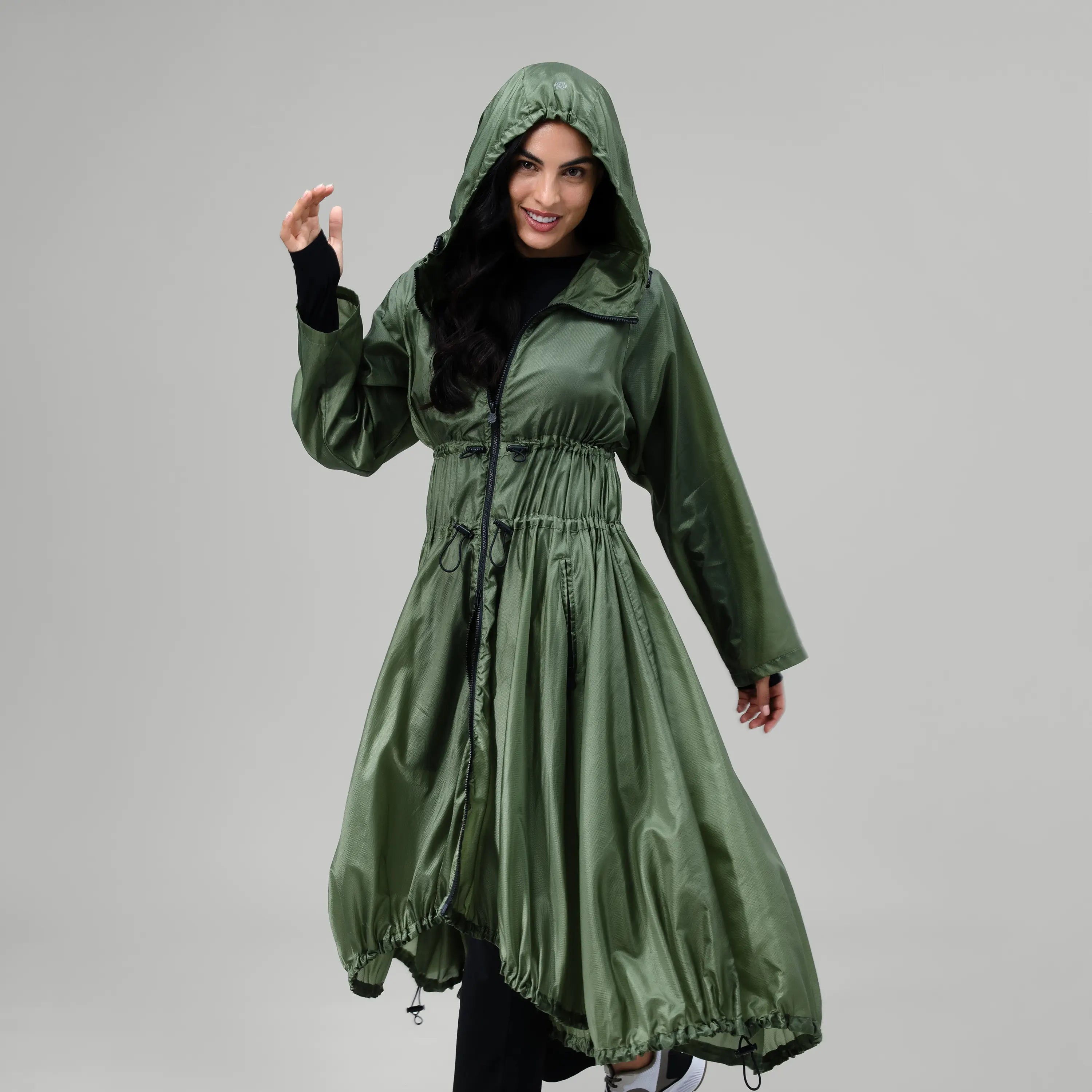 Full Length Windbreaker - CORE DARK MUSK GREEN