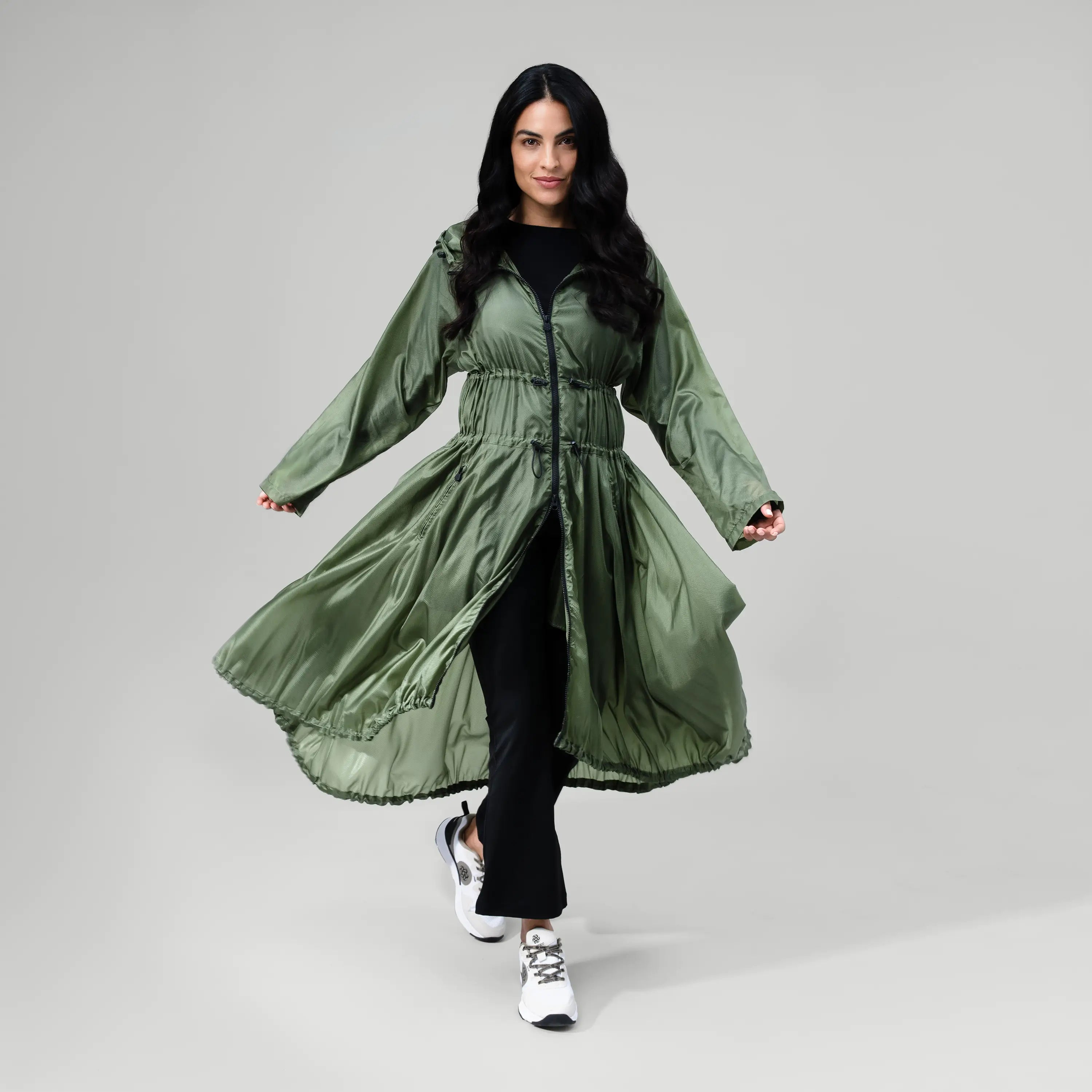 Full Length Windbreaker - CORE DARK MUSK GREEN