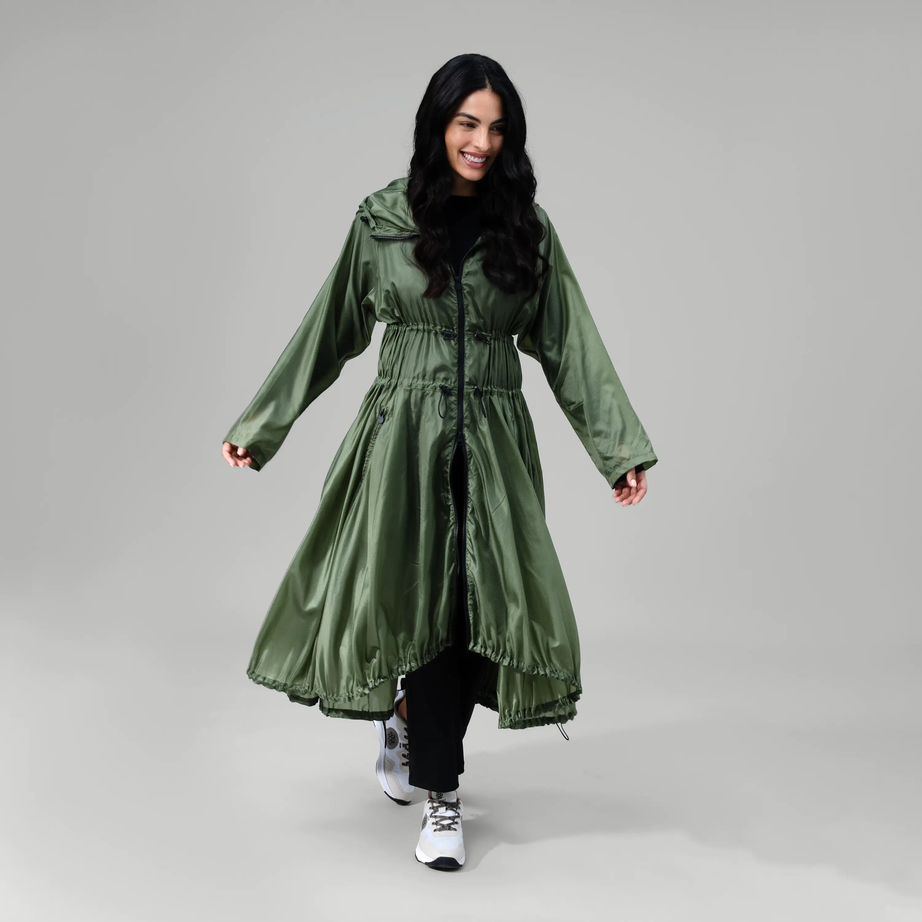 Full Length Windbreaker - CORE DARK MUSK GREEN